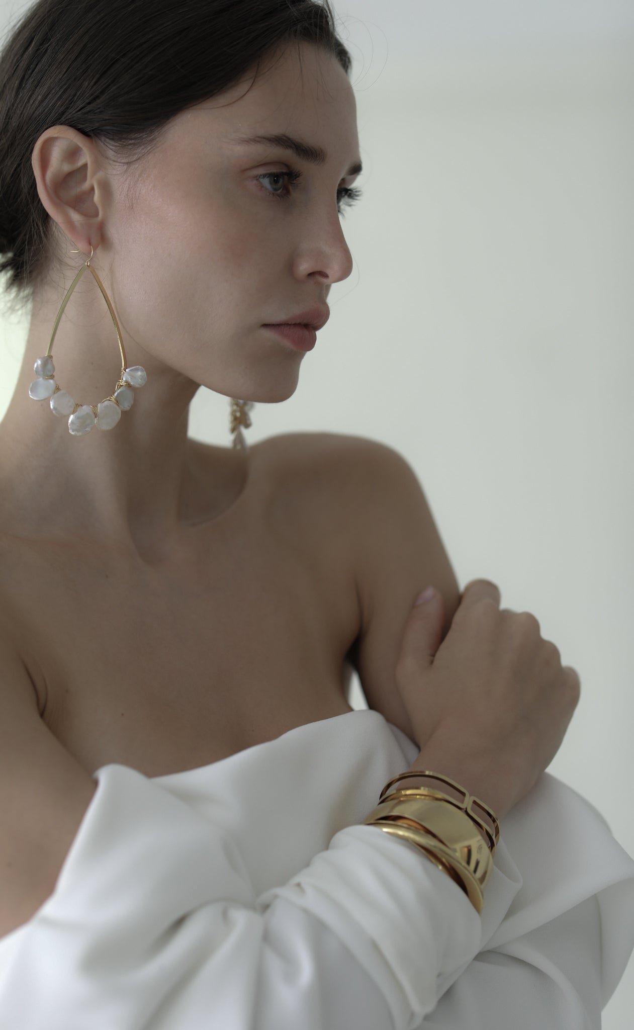 Teardrop Freshwater Pearl Hoops - Sale