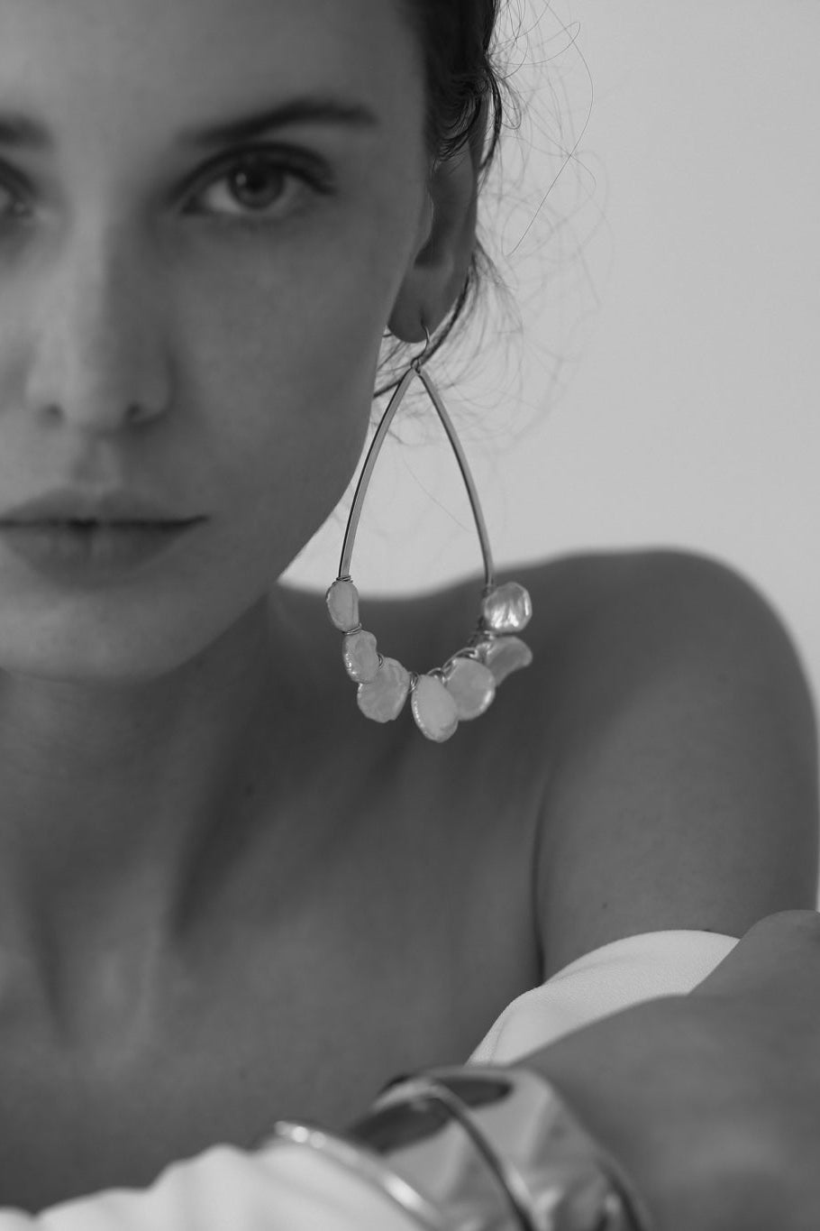 Teardrop Freshwater Pearl Hoops - Sale