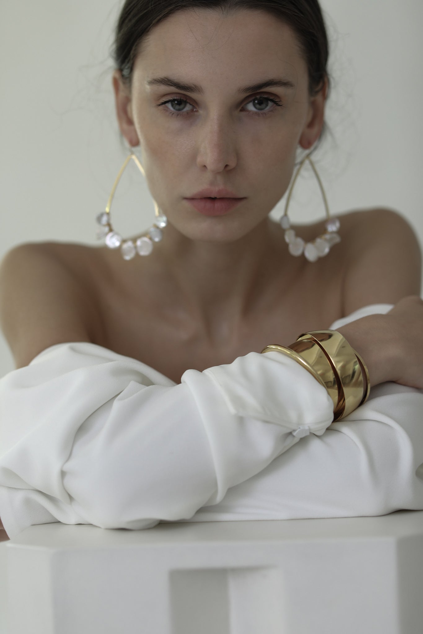Teardrop Freshwater Pearl Hoops - Sale