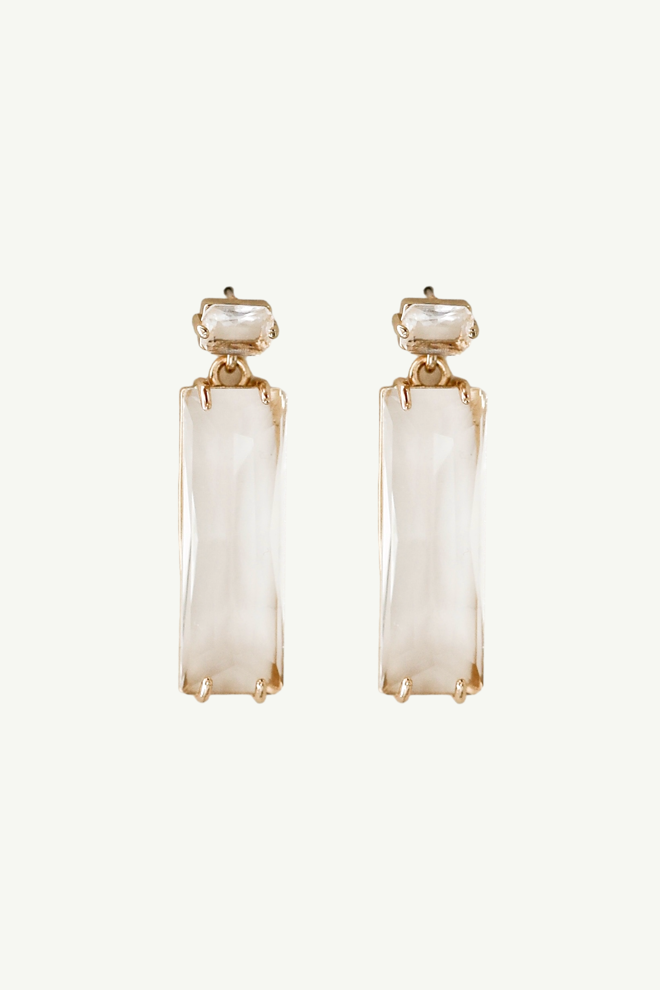 Baguette Glass Drop Earrings - Sale