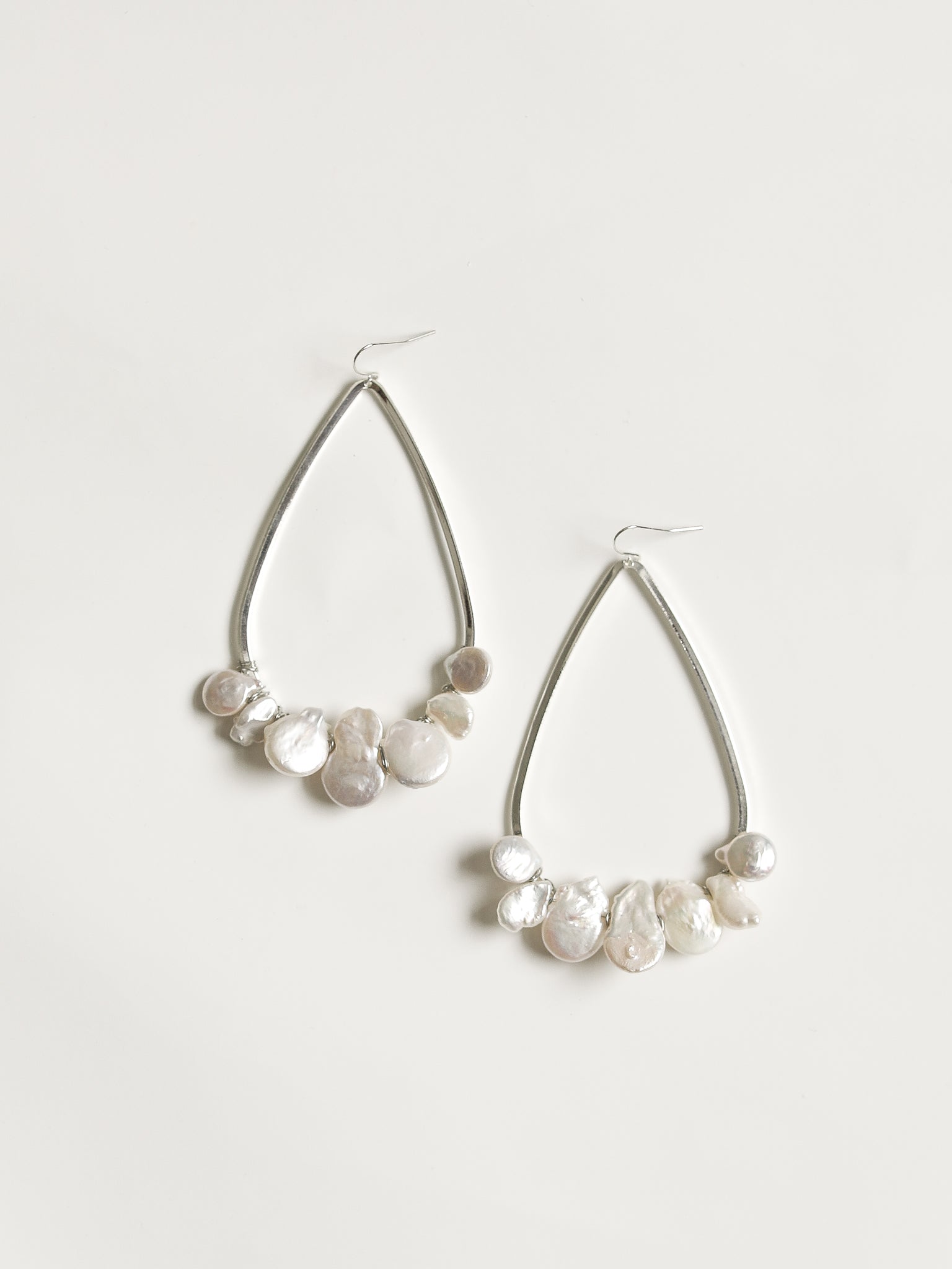Teardrop Freshwater Pearl Hoops - Sale
