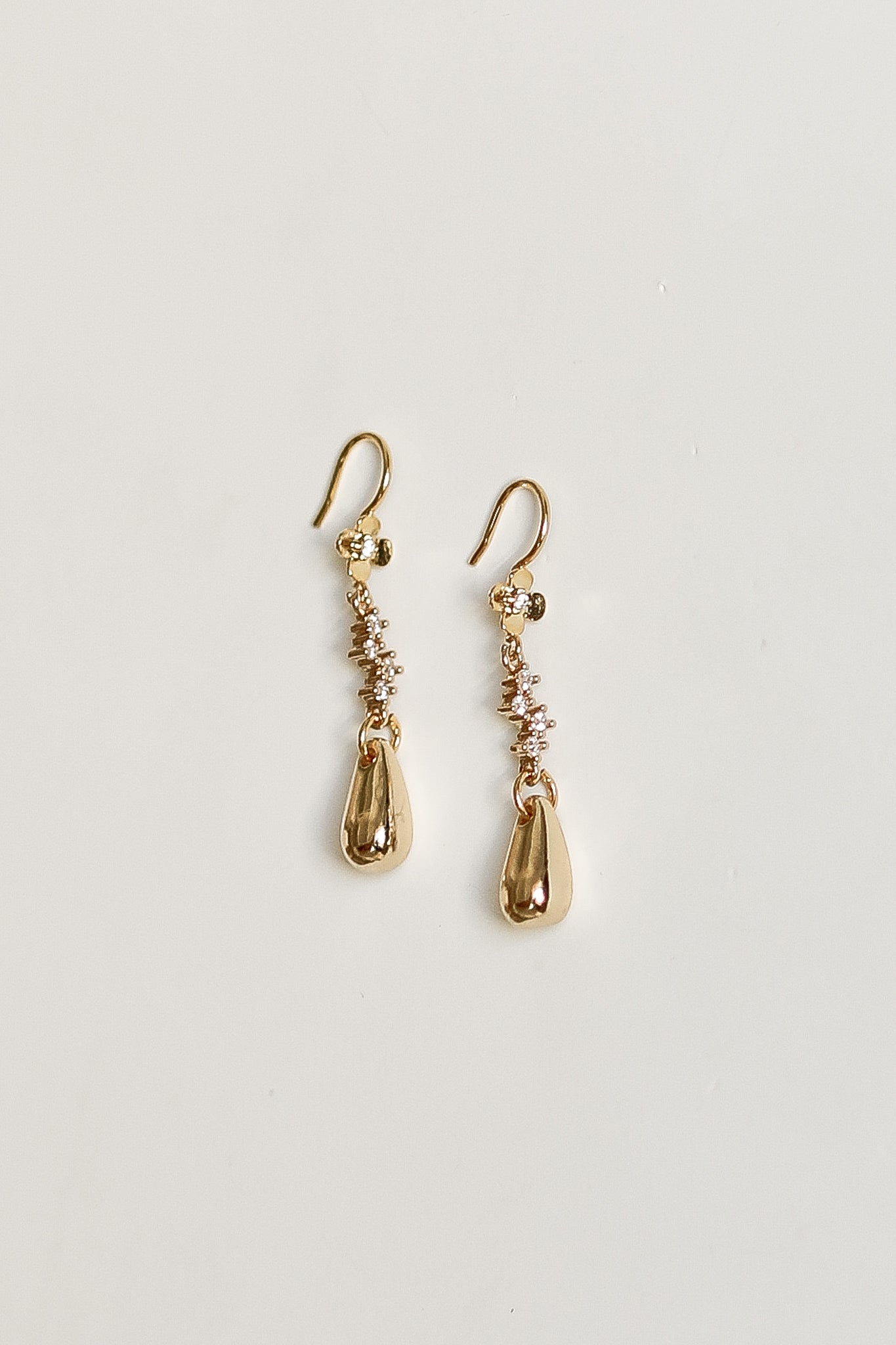Floral Gilded Pave Drop Earrings - Sale