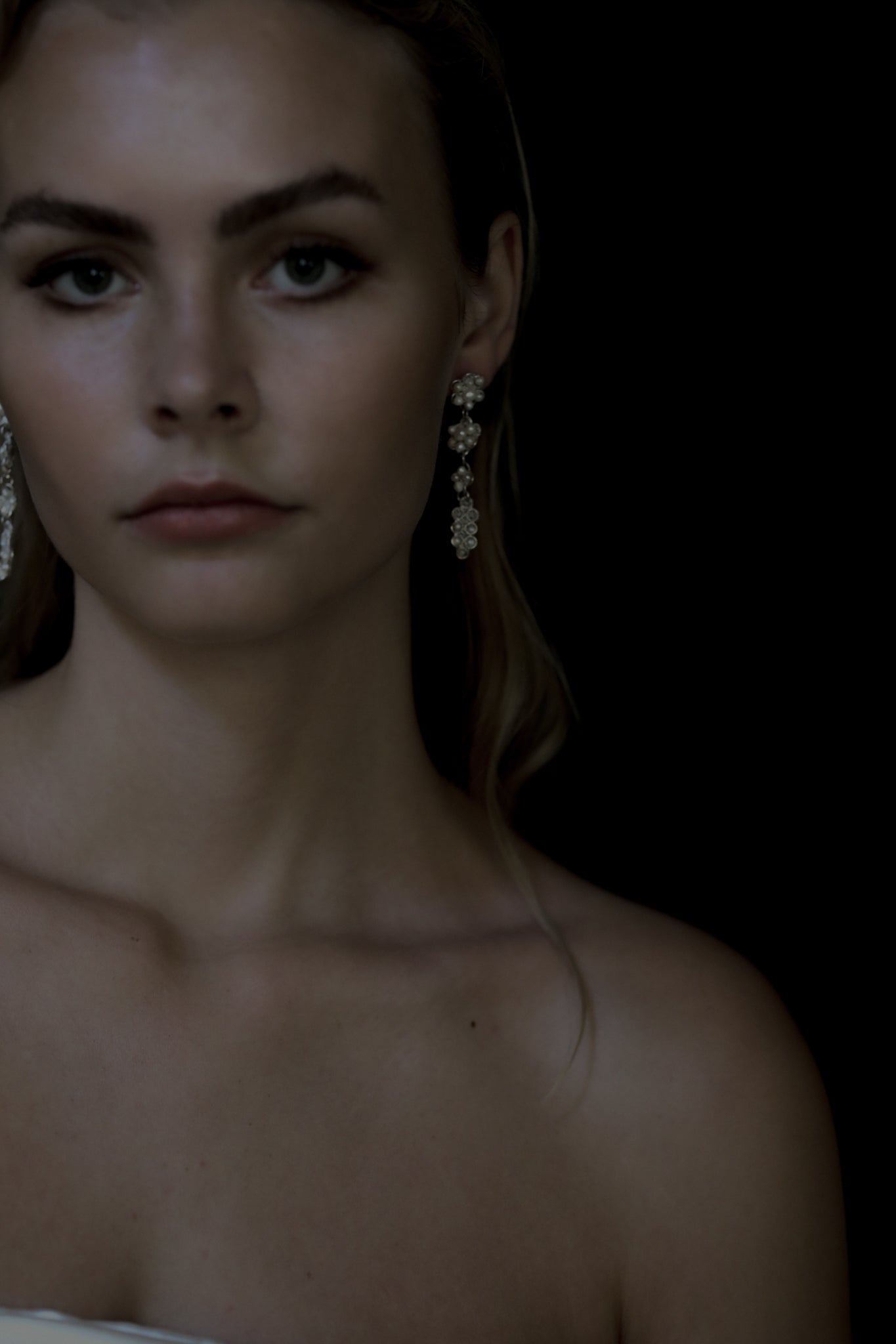 Melrose Metallic Pearl Drop Earrings - Sale