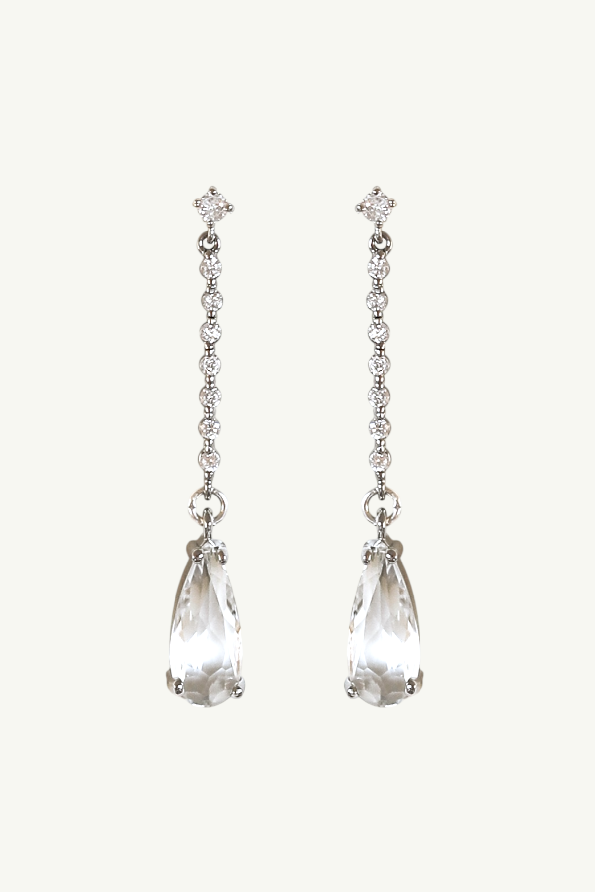 Pave Stem Crystal Drop Earrings - Sale