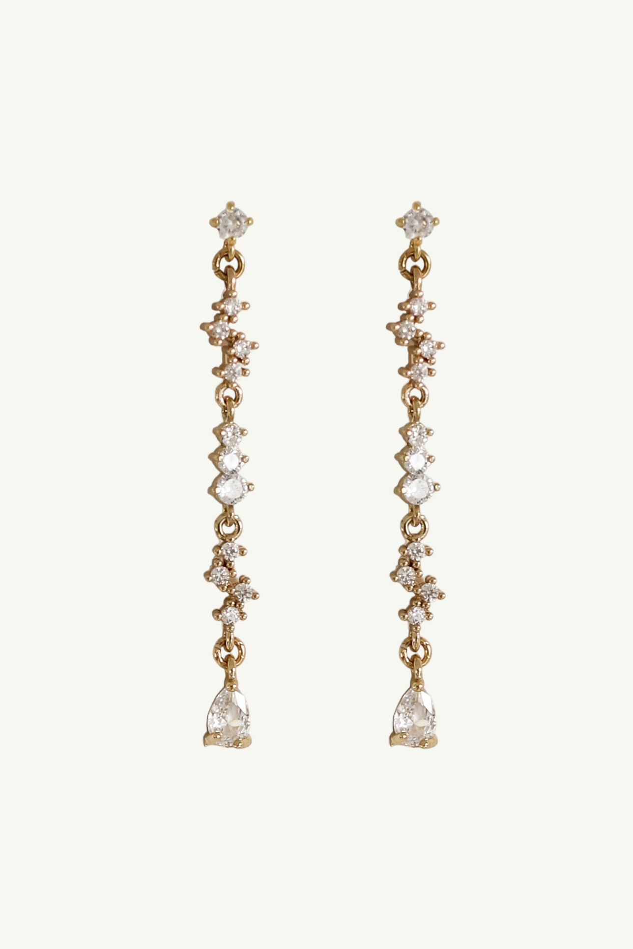 Rhinestone Cluster Line Earrings - Sale