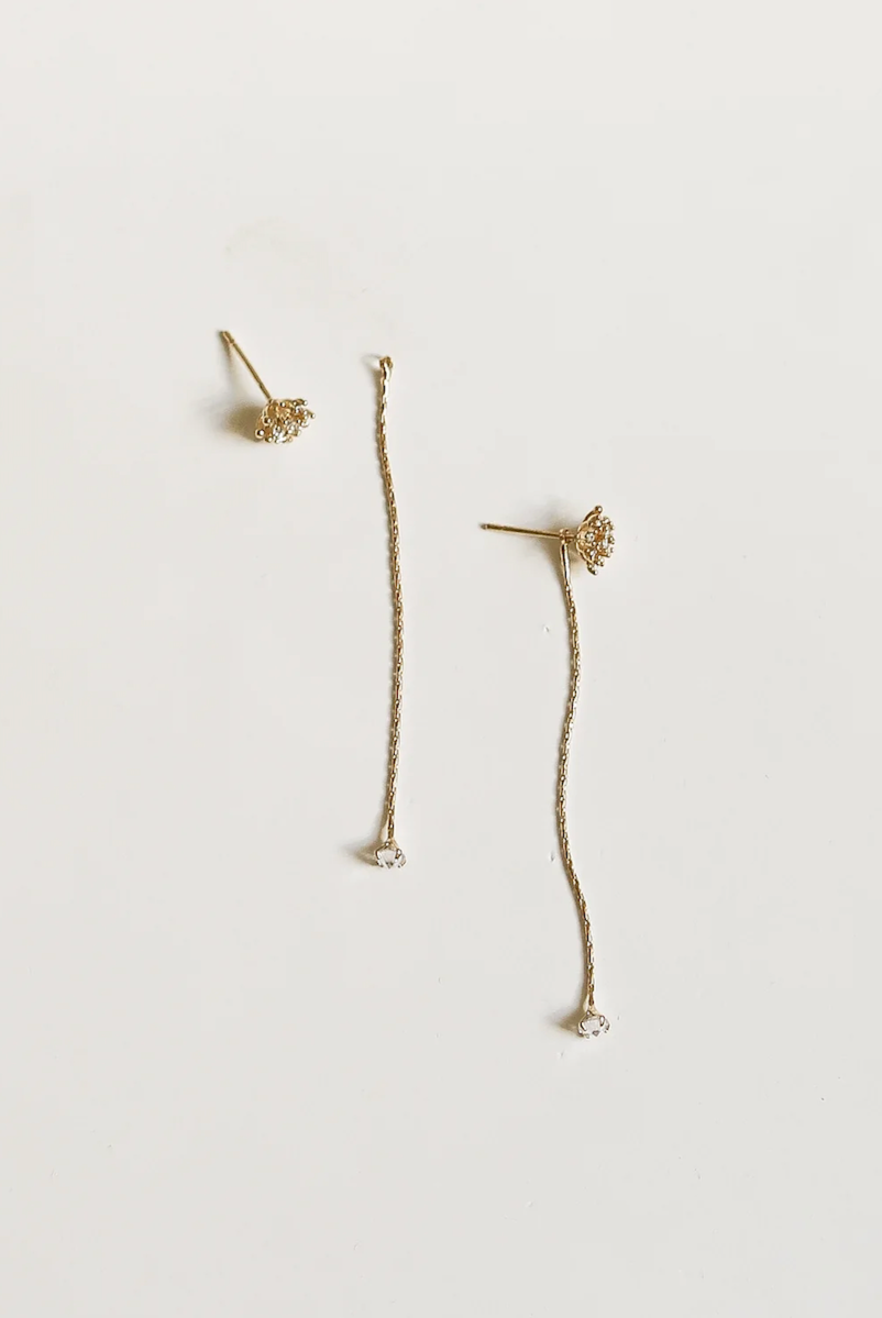 2:1 Pave Floral Strand Earrings - Sale