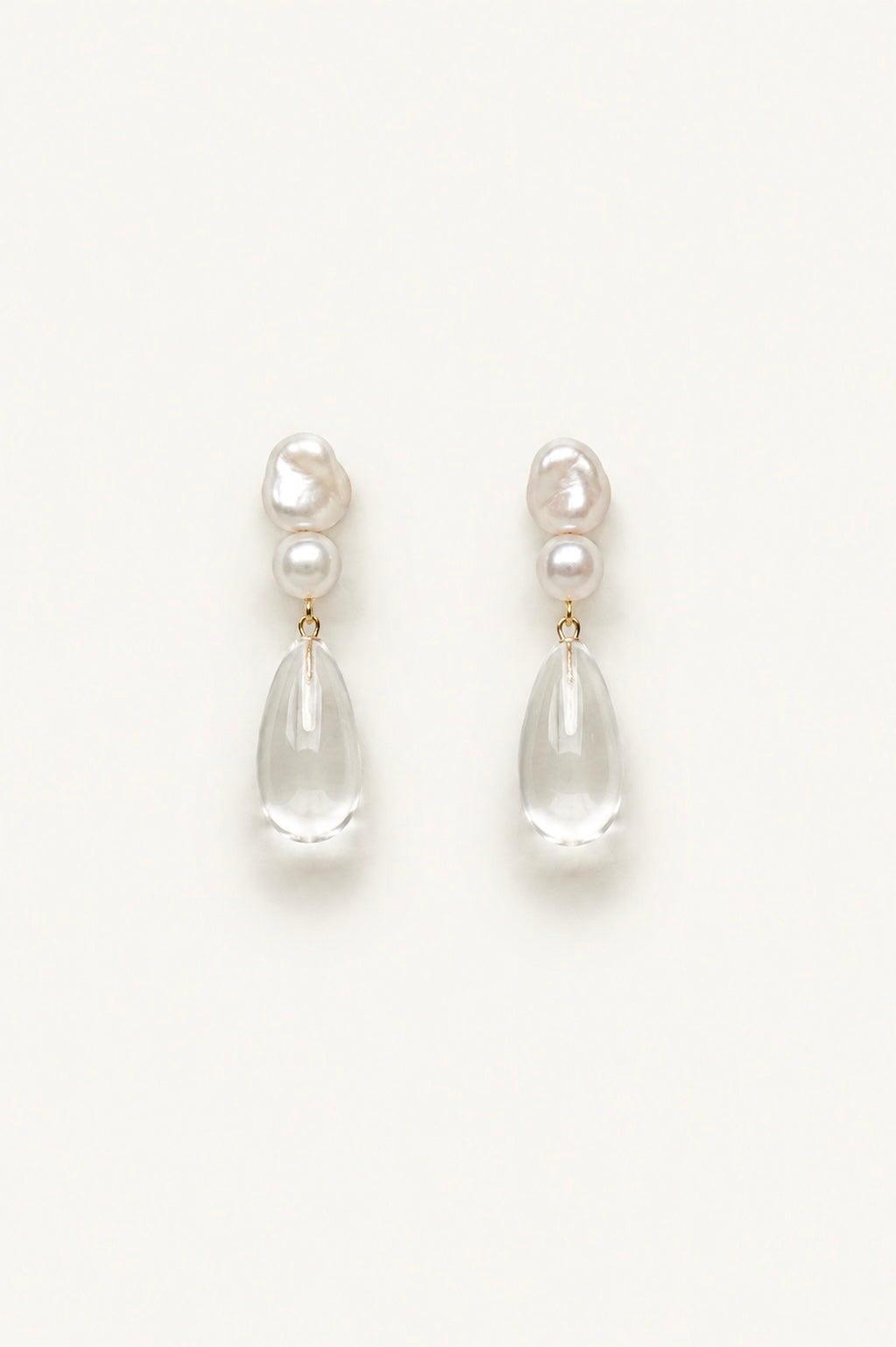 Glass x Pearl Drop Earrings