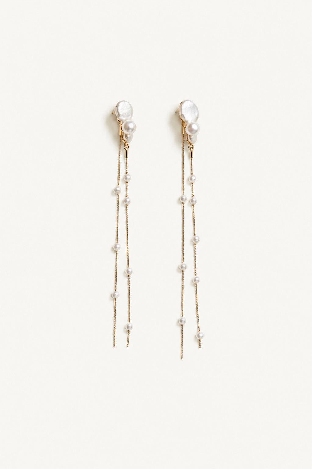 Freshwater Pearl Strand Earrings - Half