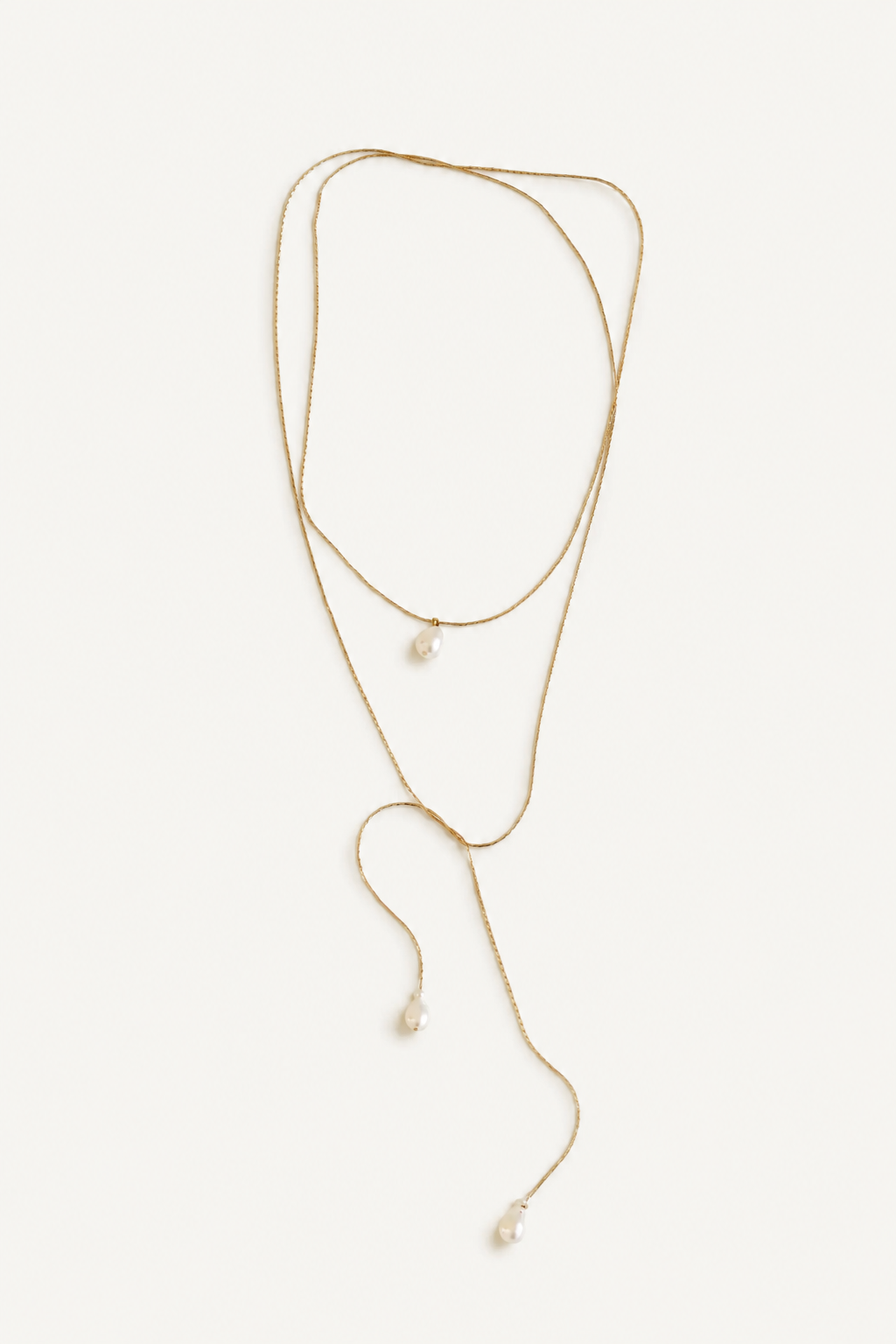 Micro Baroque Pearl Wrap Bolo Necklace