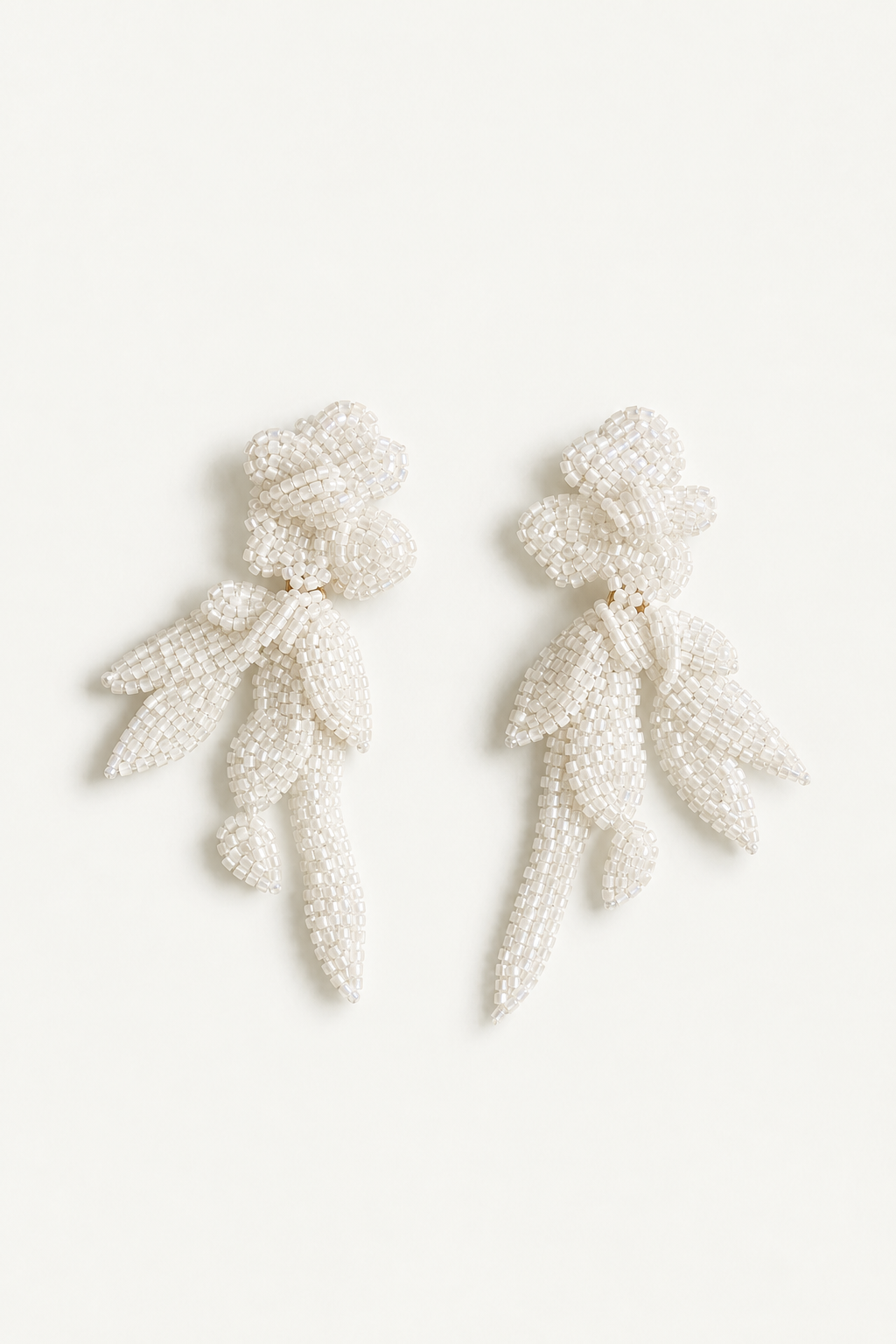 Mini Maj Beaded Floral Drop Earrings | Bridal Floral Earrings