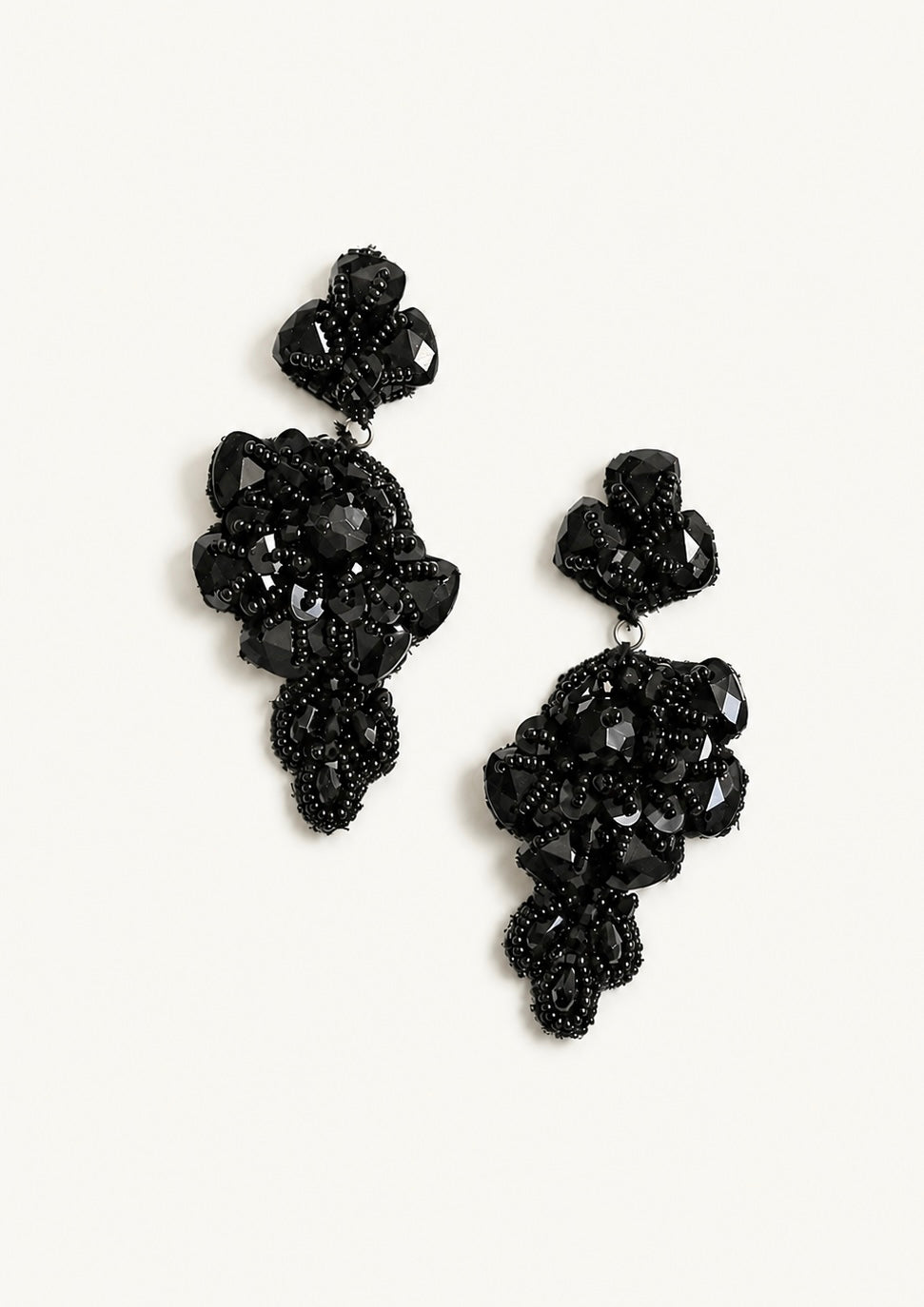 Percy Drop Earrings - Black