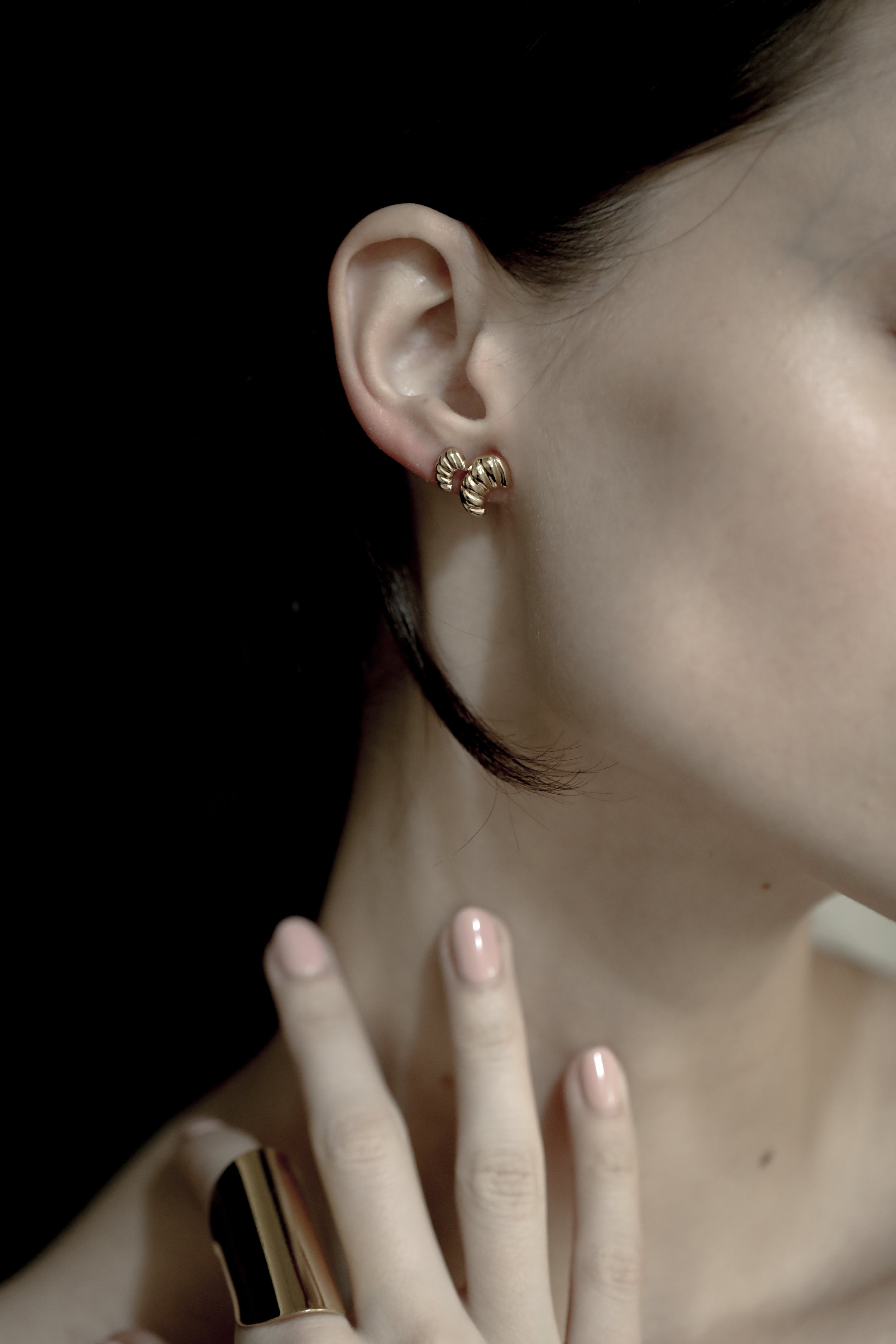 Crescent Sculptural Stud Set