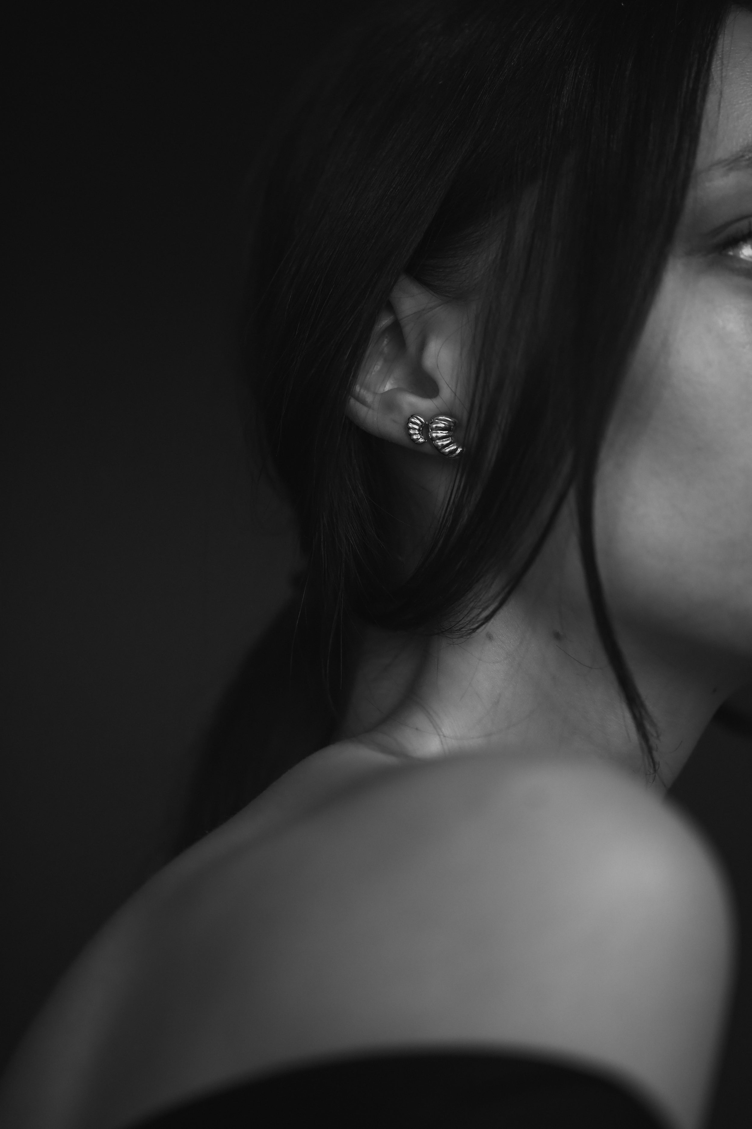 Crescent Sculptural Stud Set