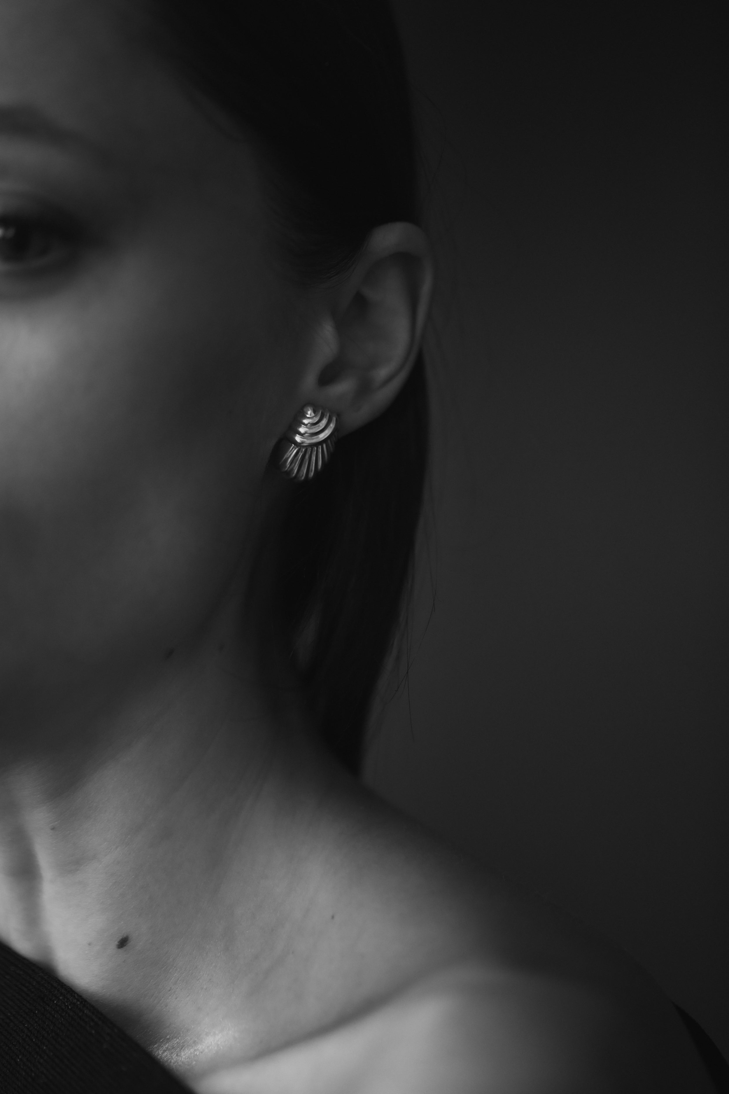 Pleated Sculptural Stud Earrings