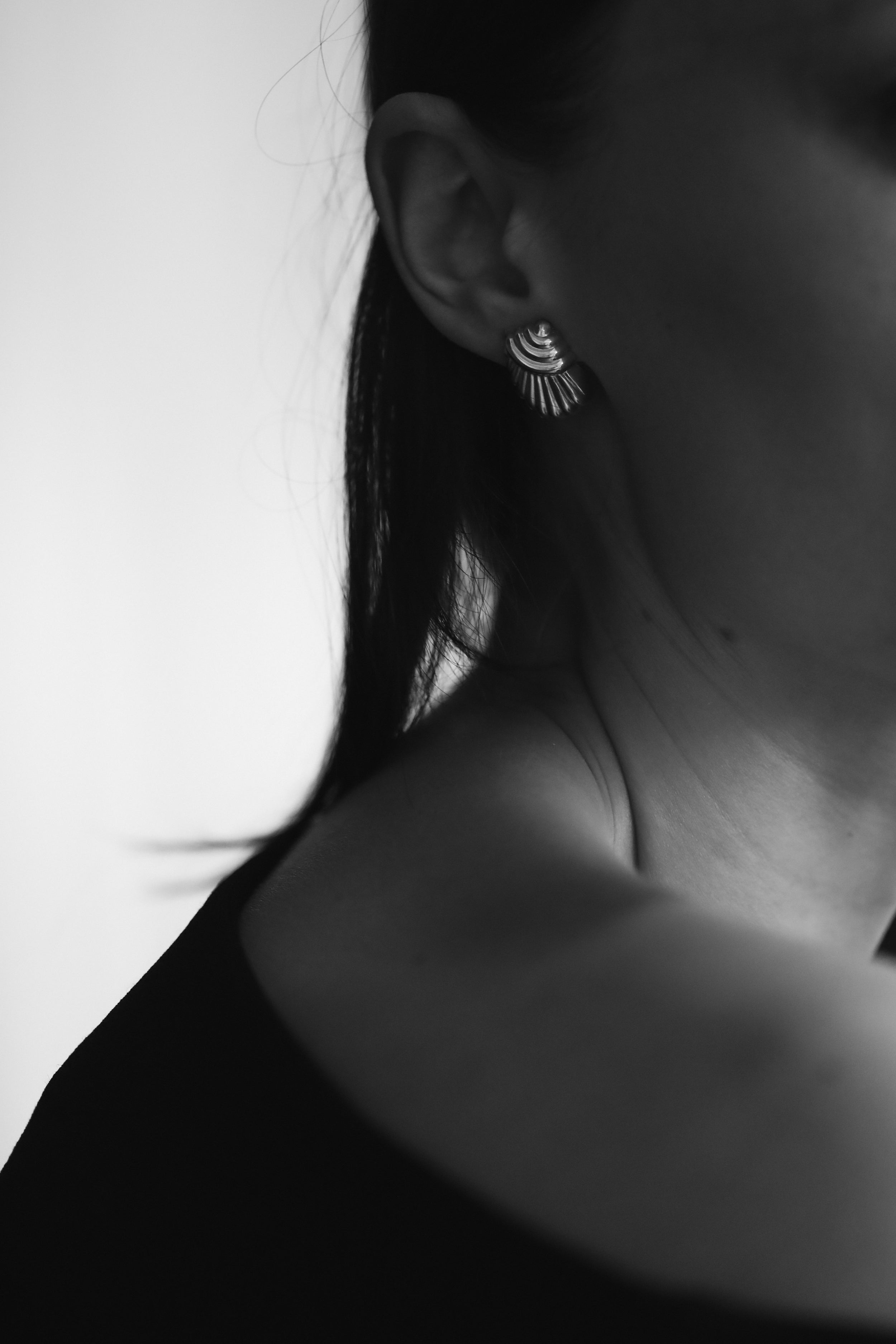 Pleated Sculptural Stud Earrings