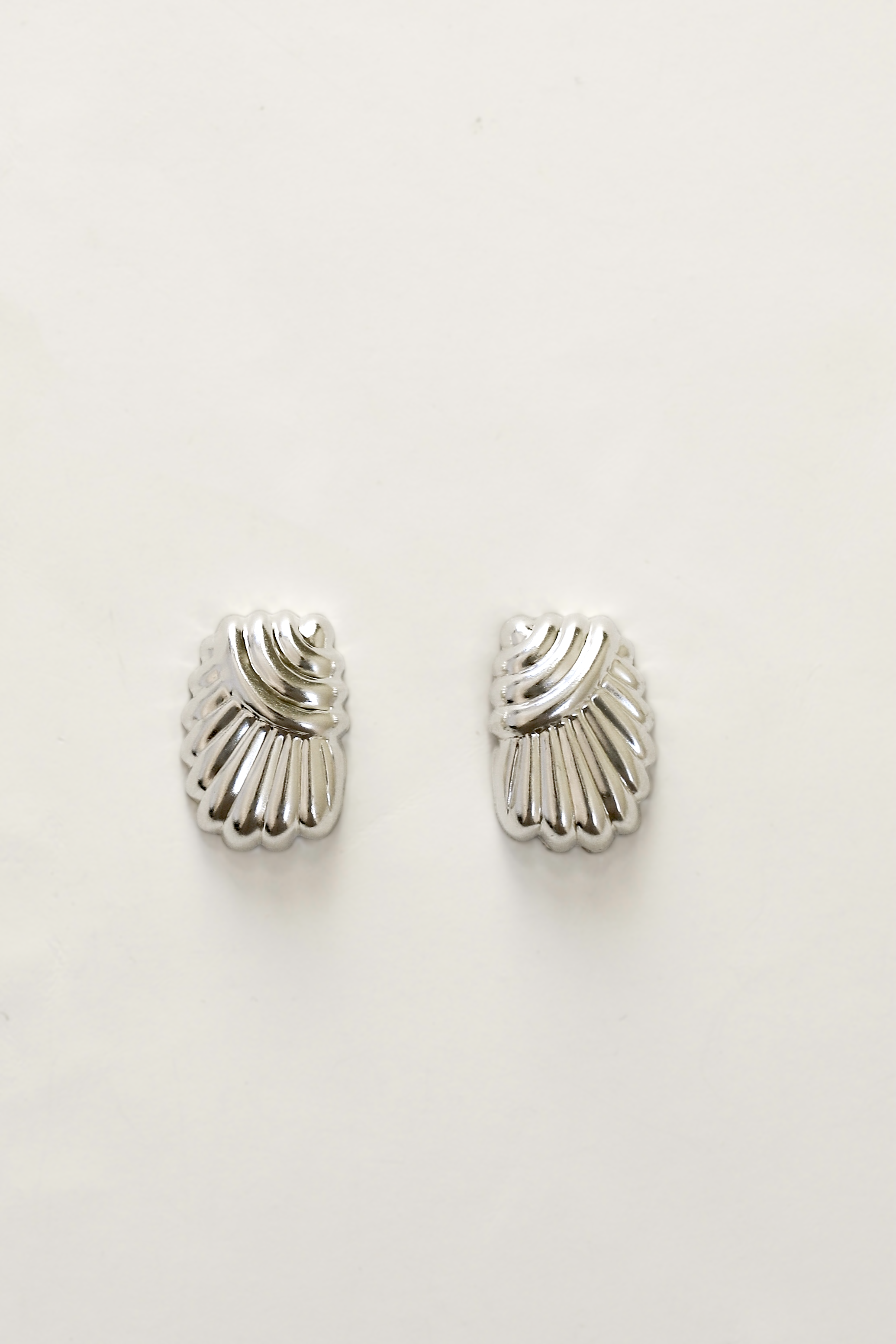 Pleated Sculptural Stud Earrings