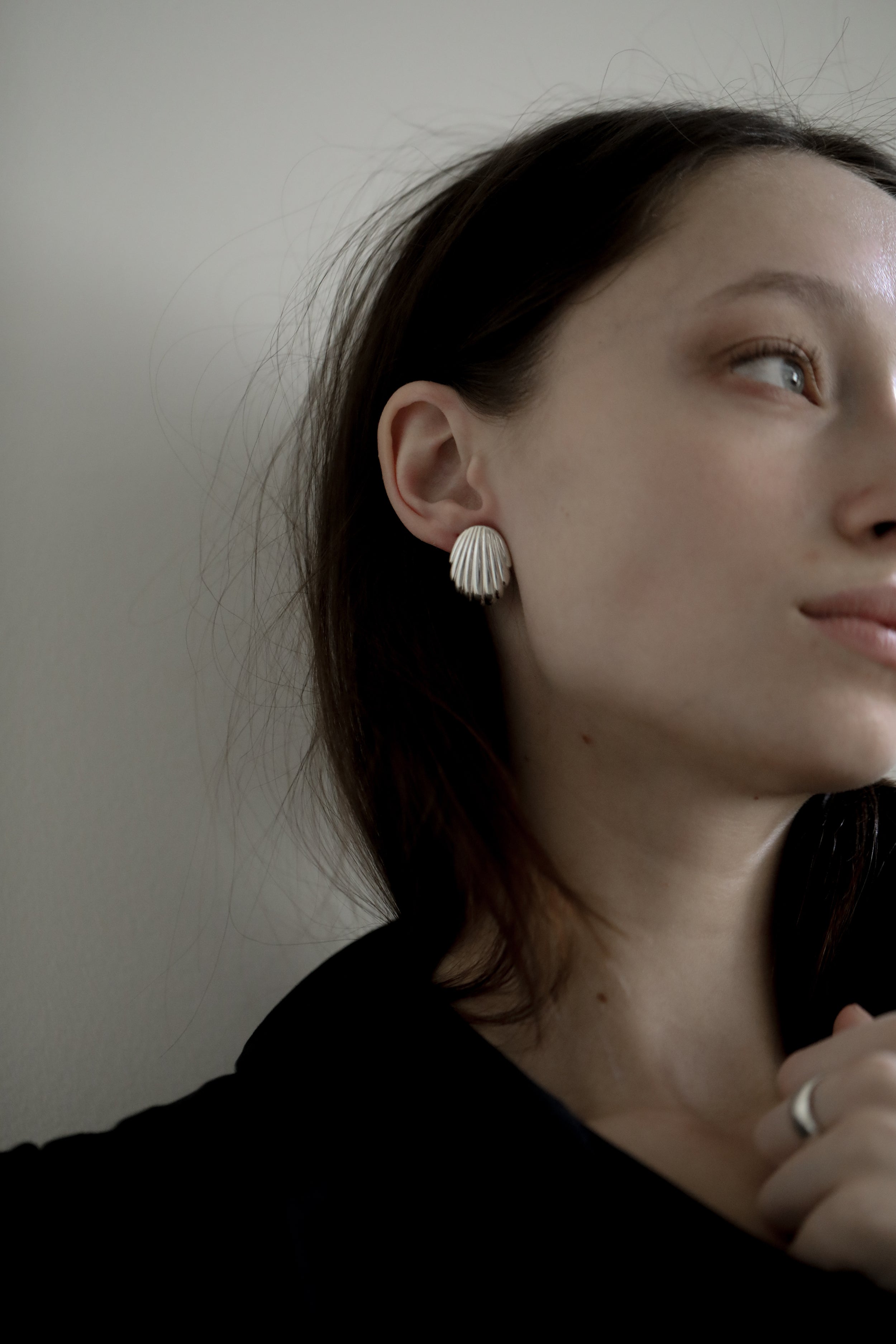 Scallop Shell Stud Earrings