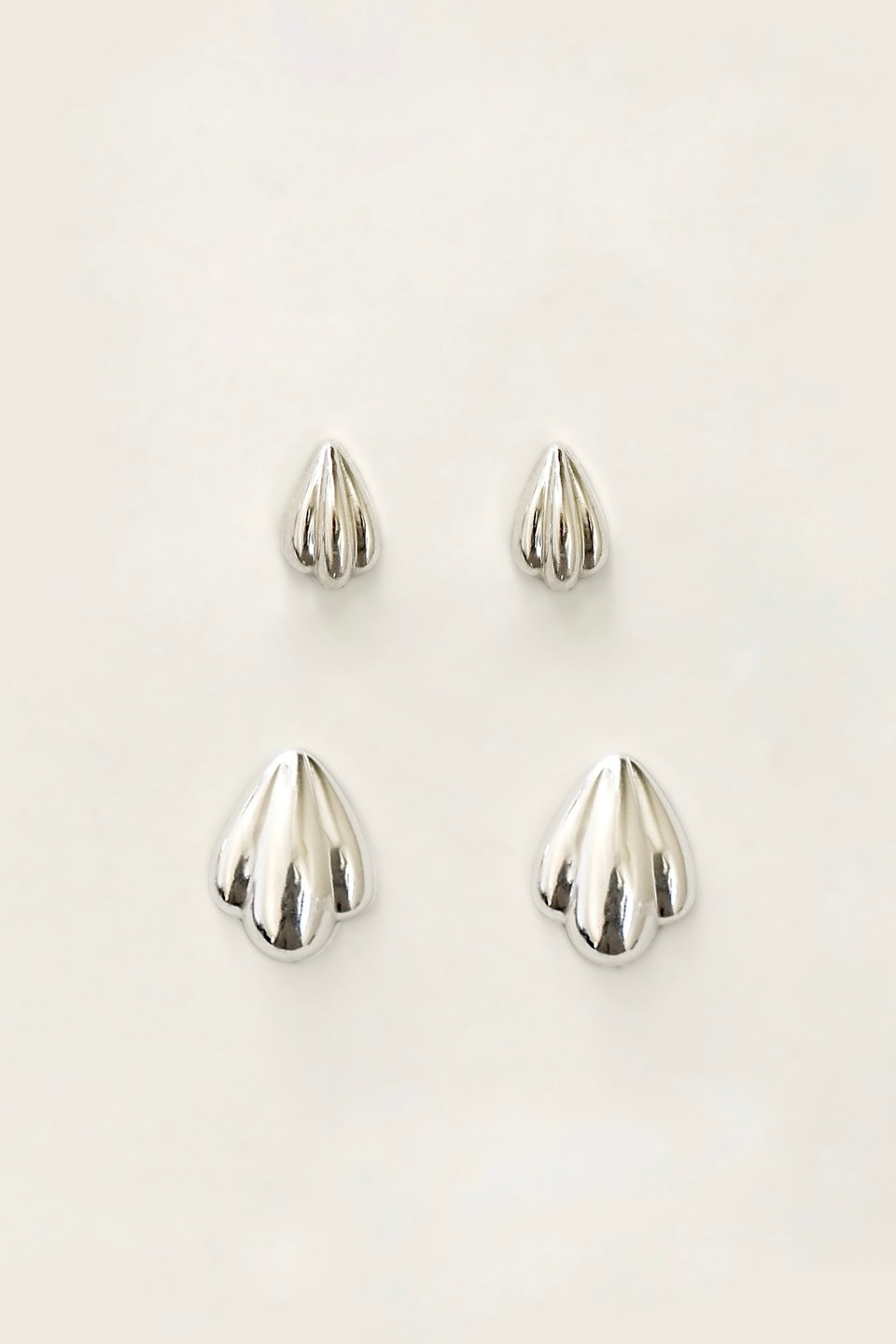 Scallop Sculptural Stud Earring Set