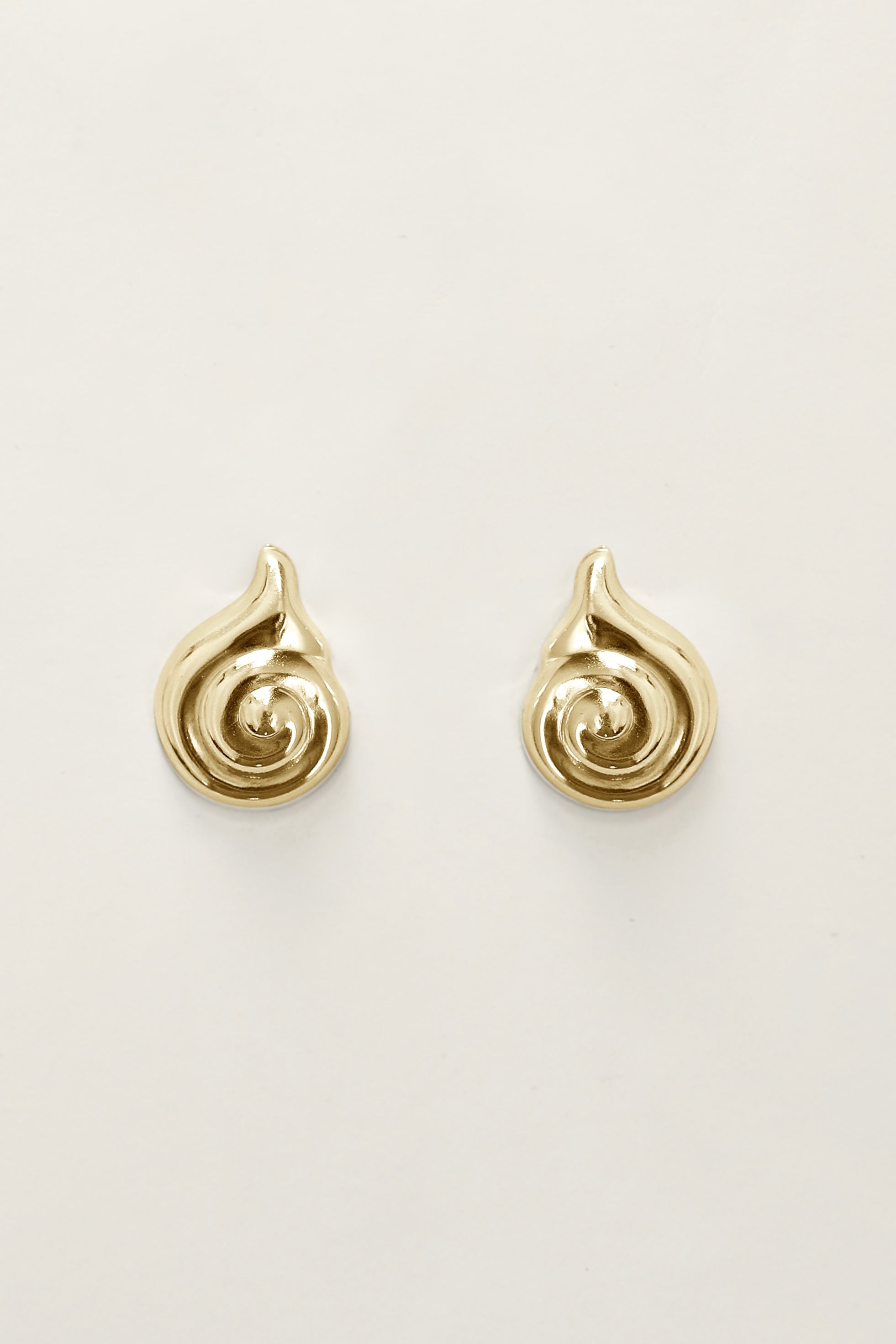 Sculptural Spiral Shell Stud Earrings