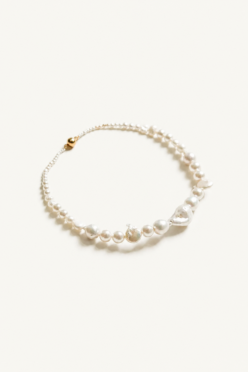 Single Strand Baroque Wavering Necklace - Sale