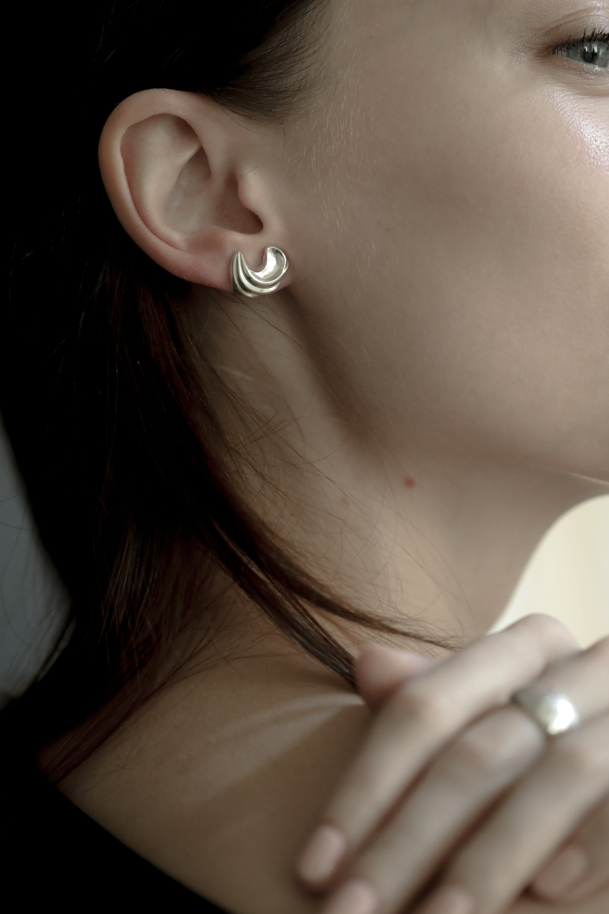 Wave Sculptural Stud Earrings