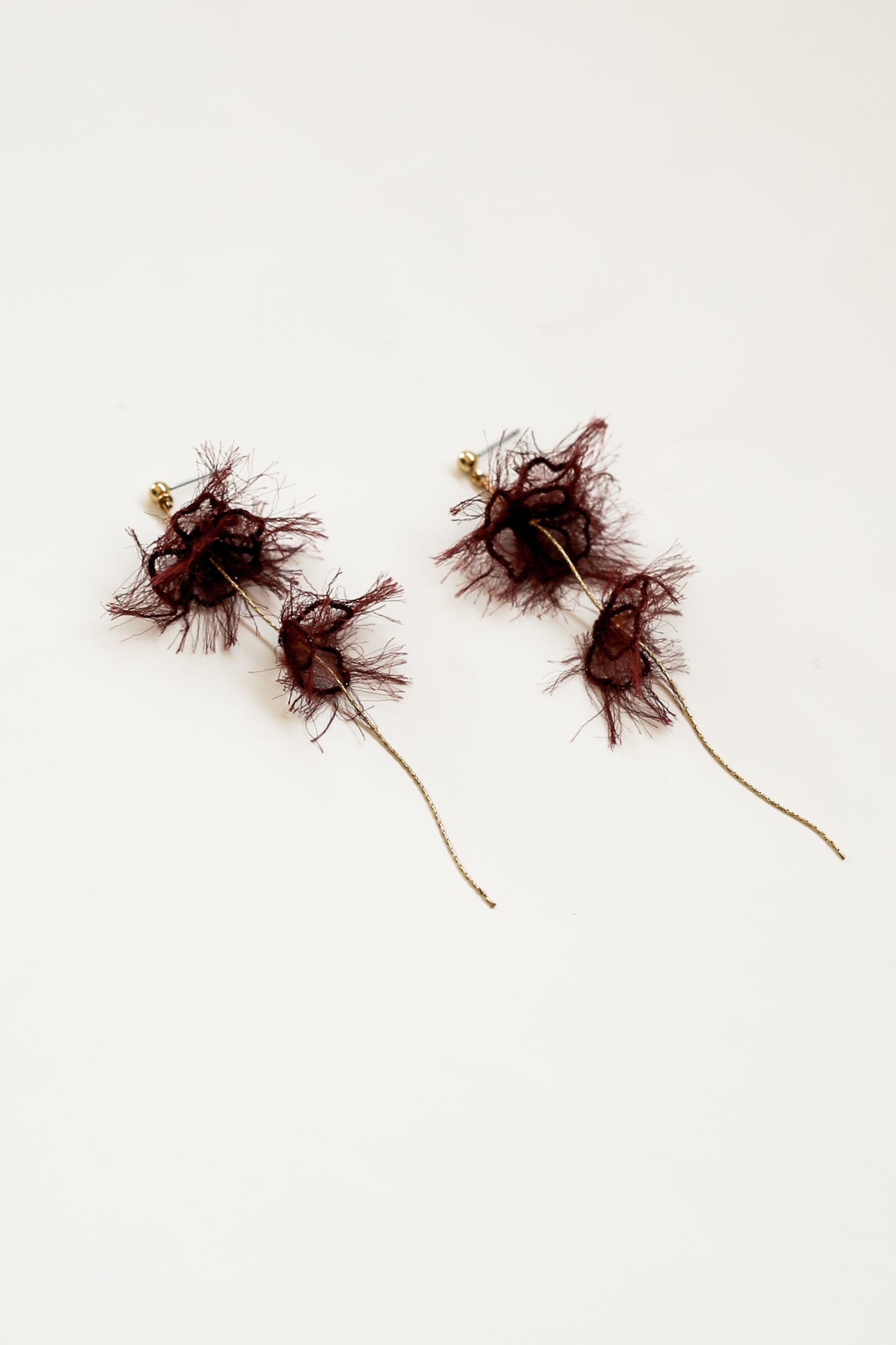 Adina Strand Earrings - Burgundy