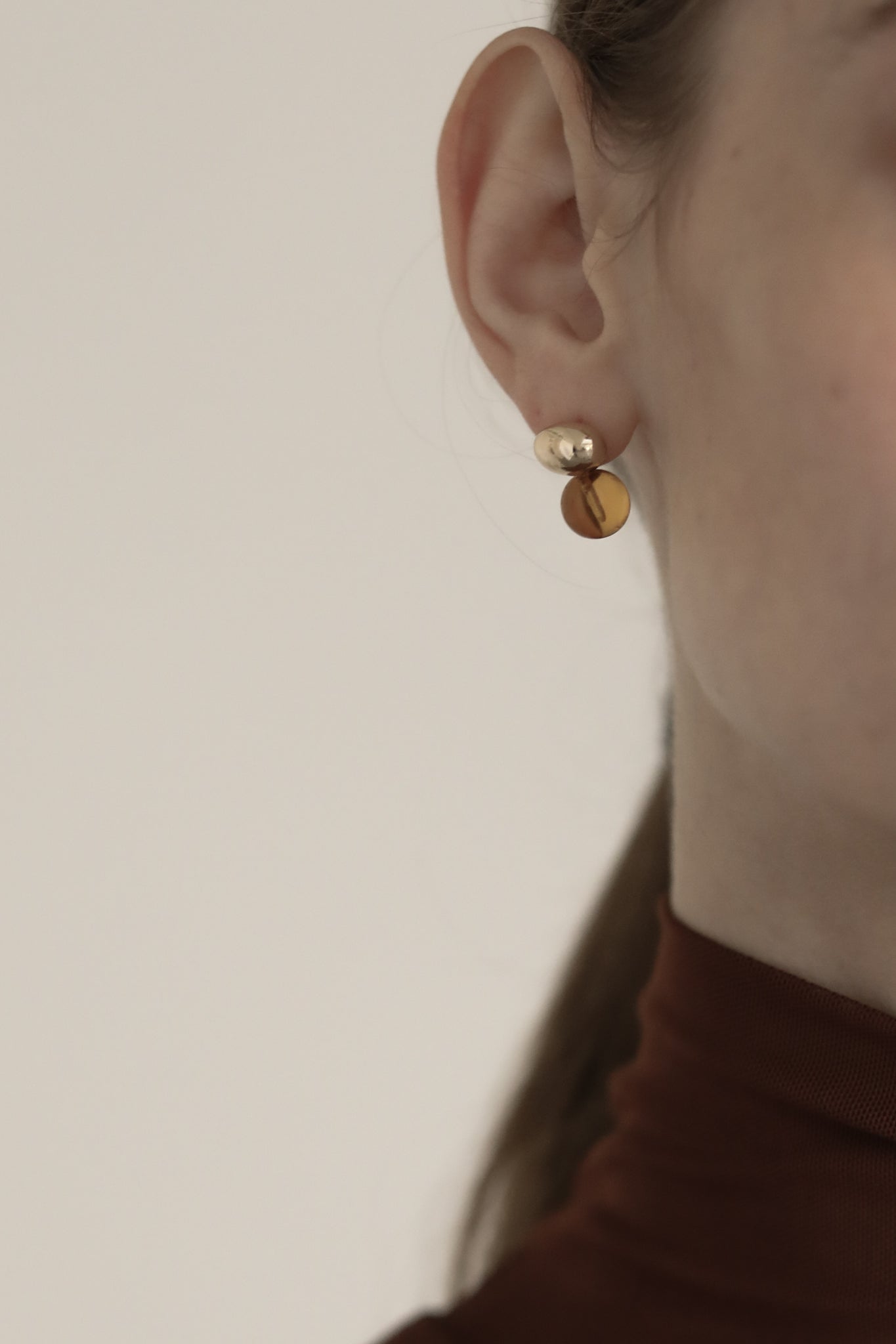 Orb x Glass Spheres Earrings - Amber