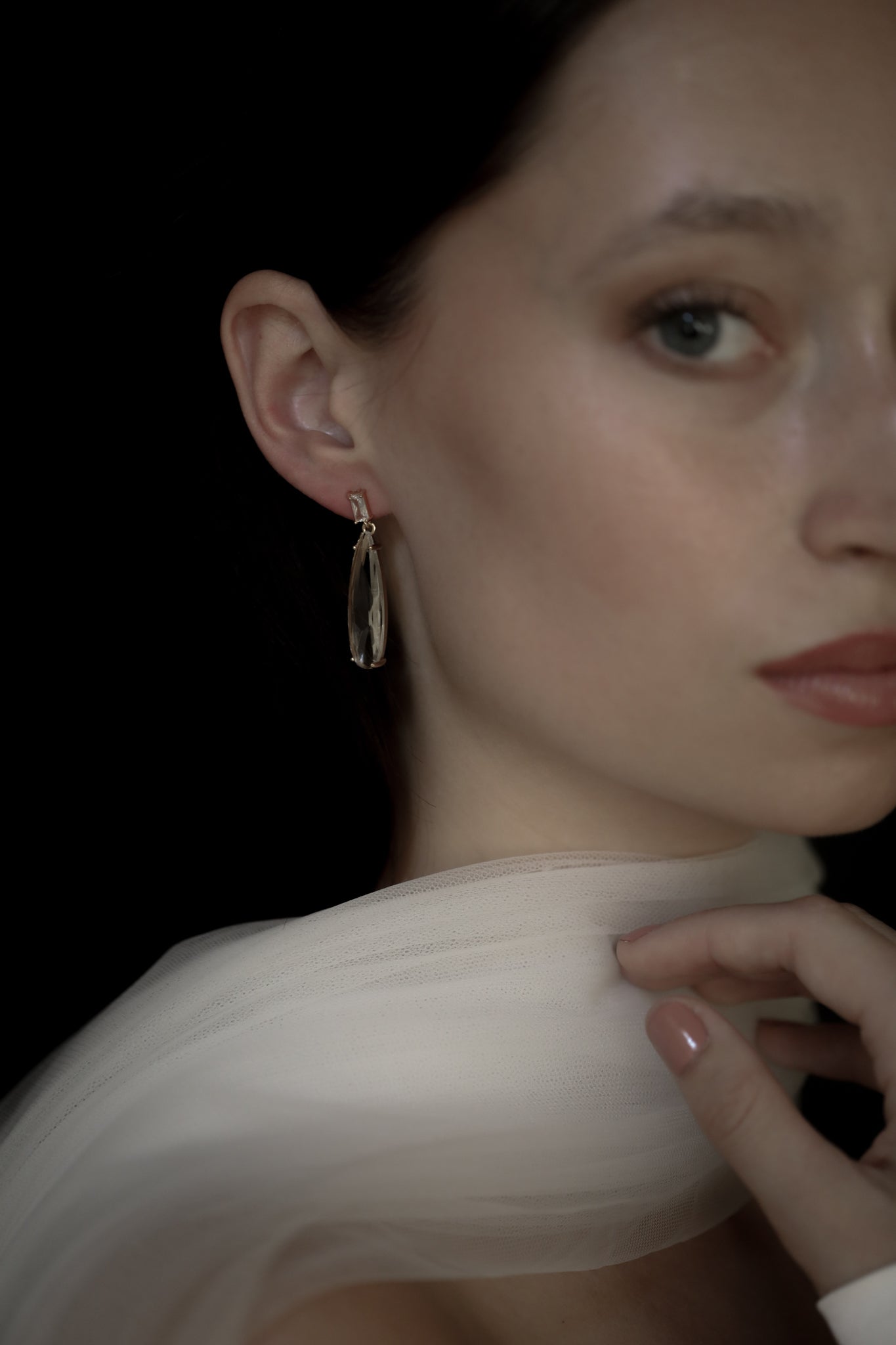 Baguette Dewdrop Earring - Sale