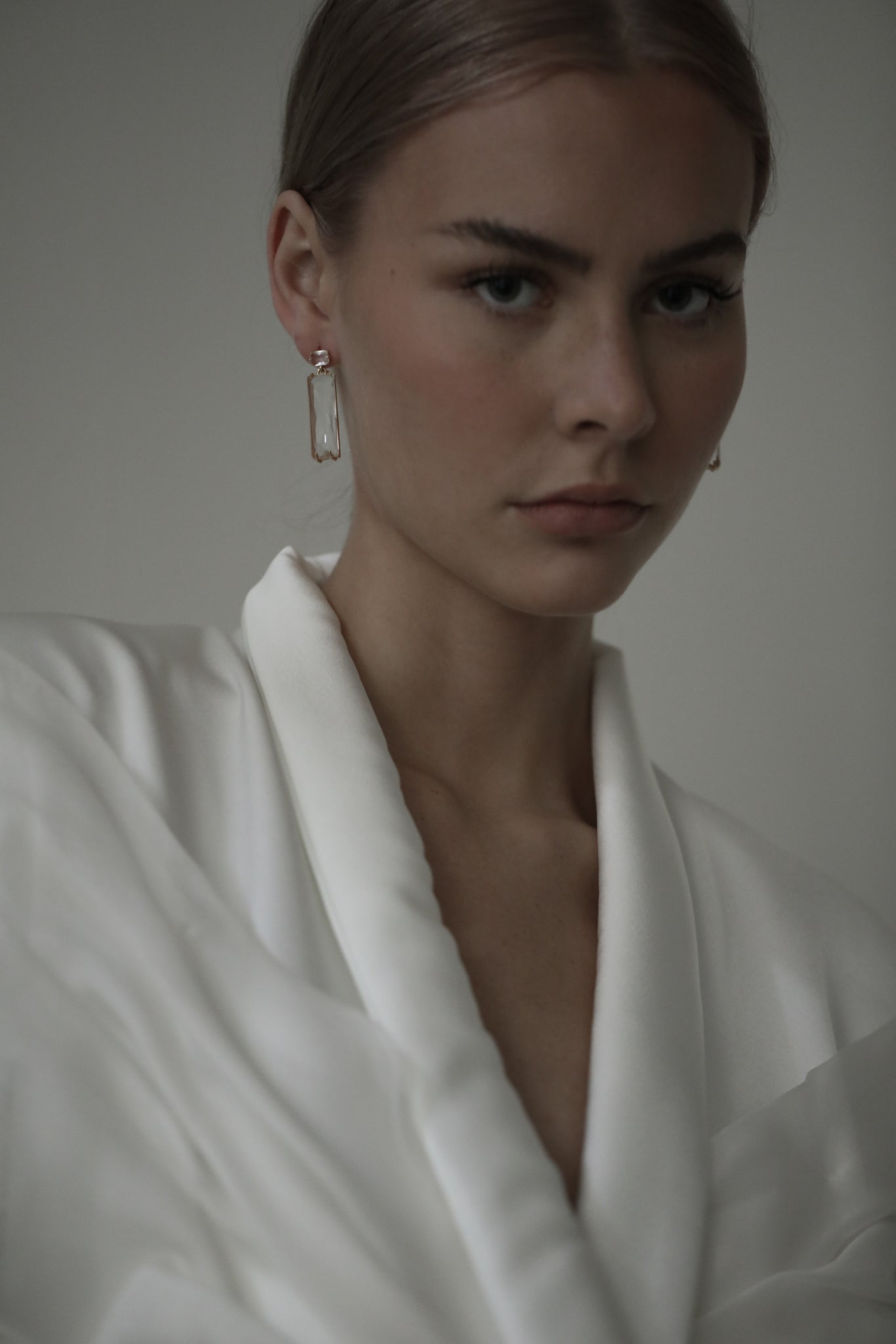 Baguette Glass Drop Earrings - Sale