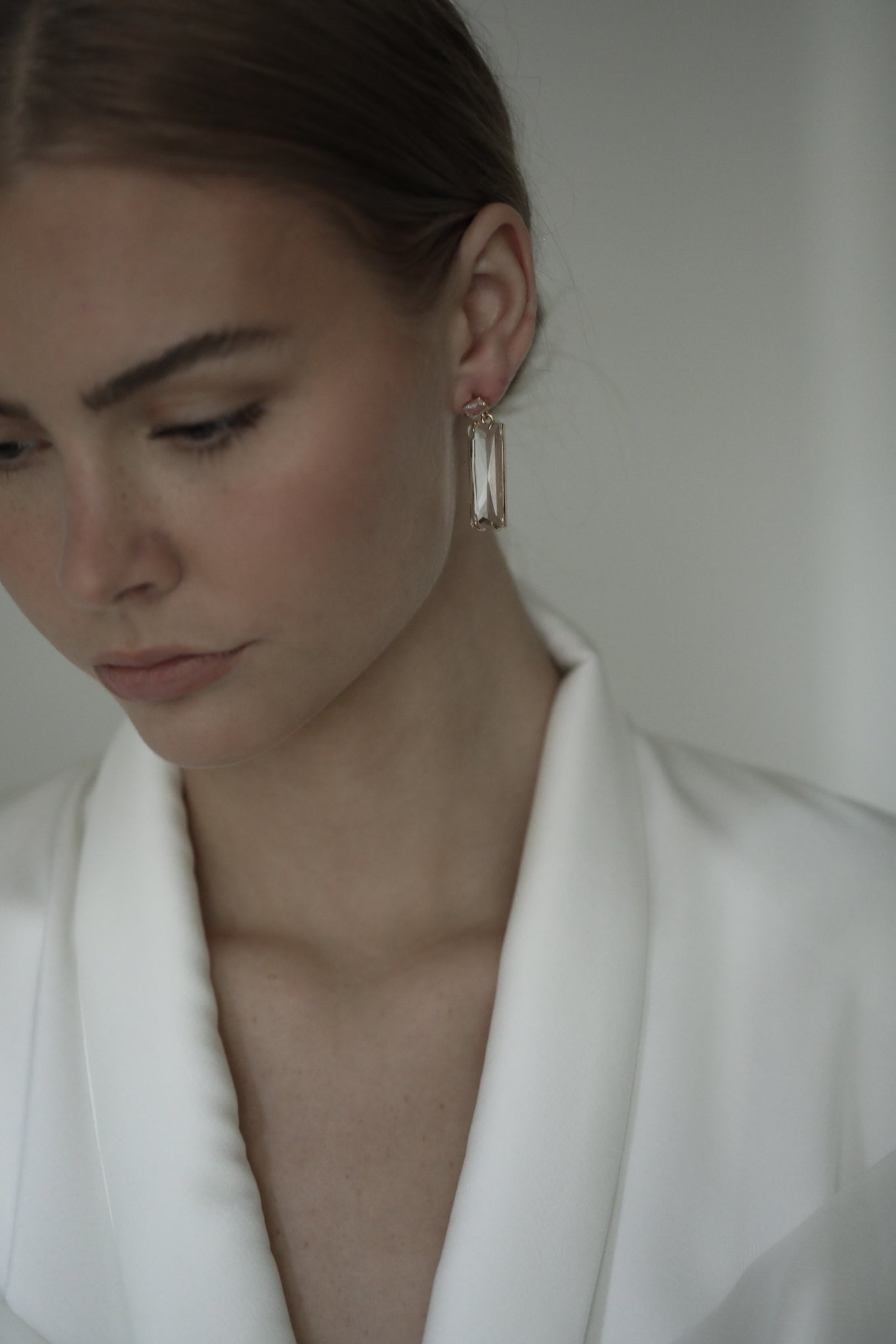 Baguette Glass Drop Earrings - Sale