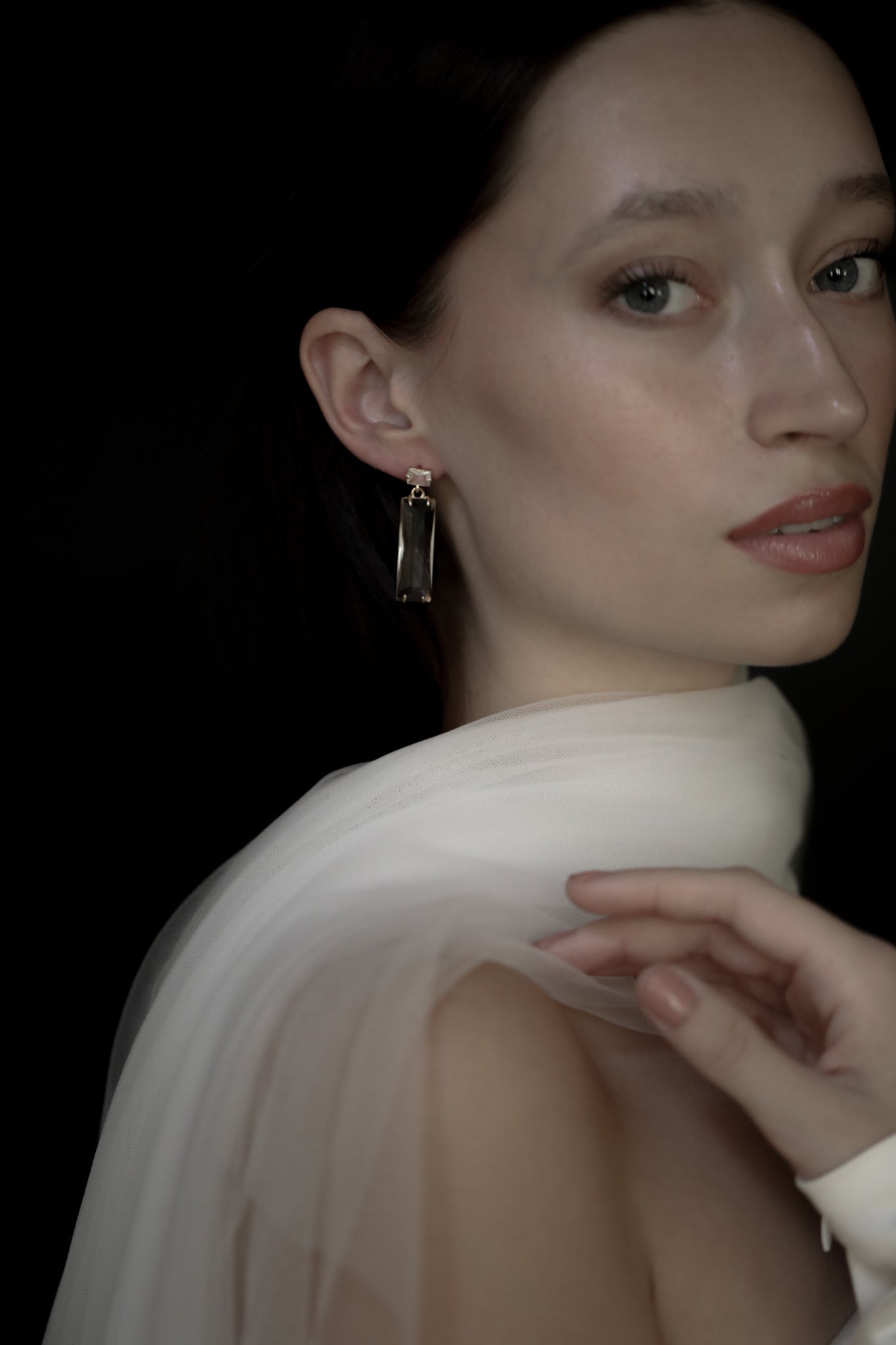 Baguette Glass Drop Earrings - Sale