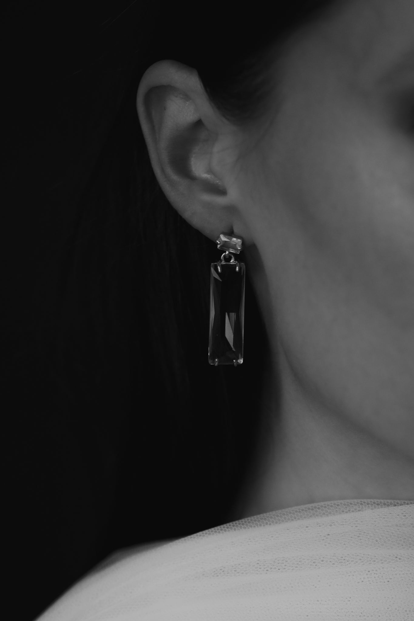 Baguette Glass Drop Earrings - Sale