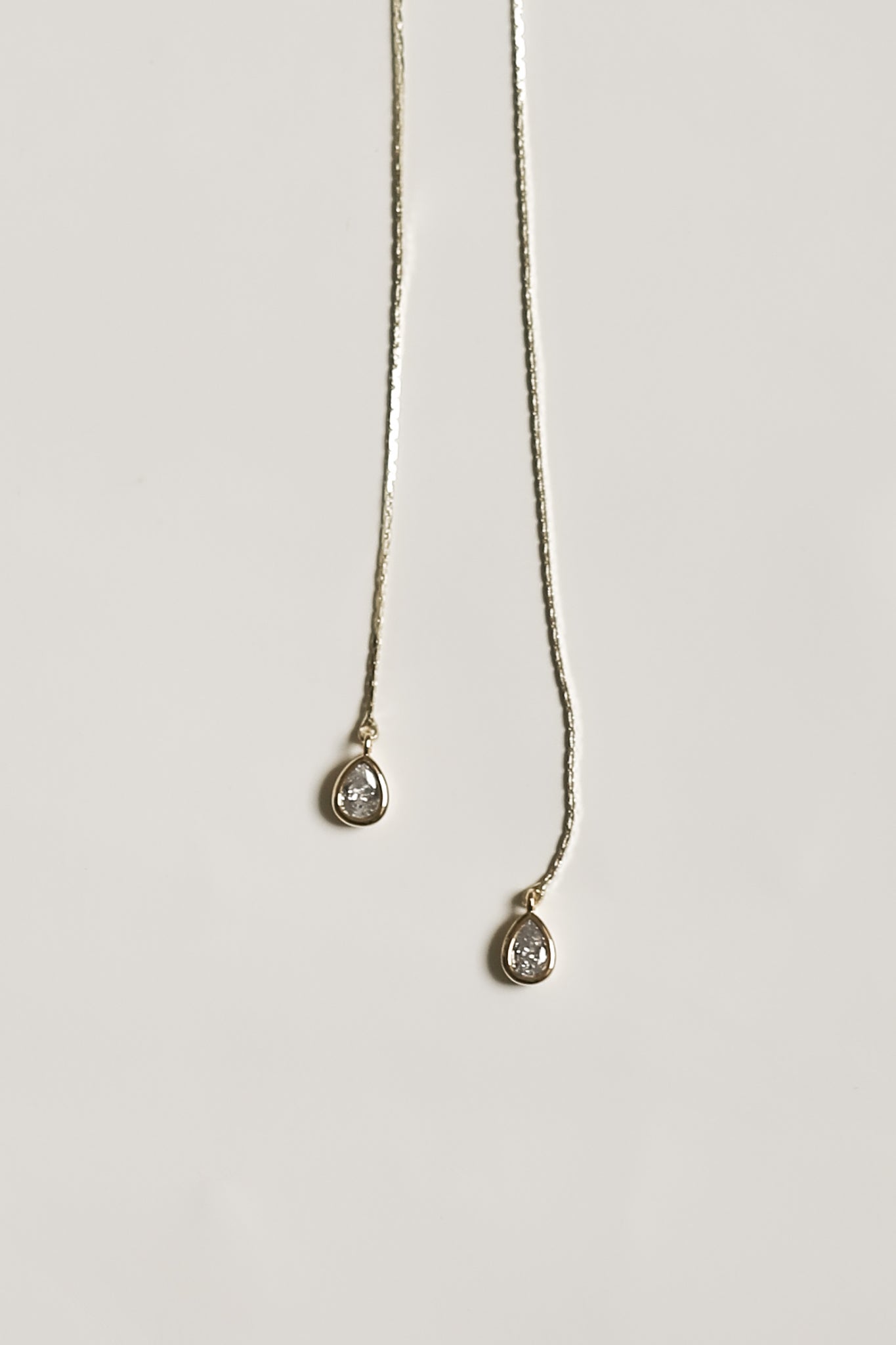 Bezel Crystal Lariat Necklace - Sale