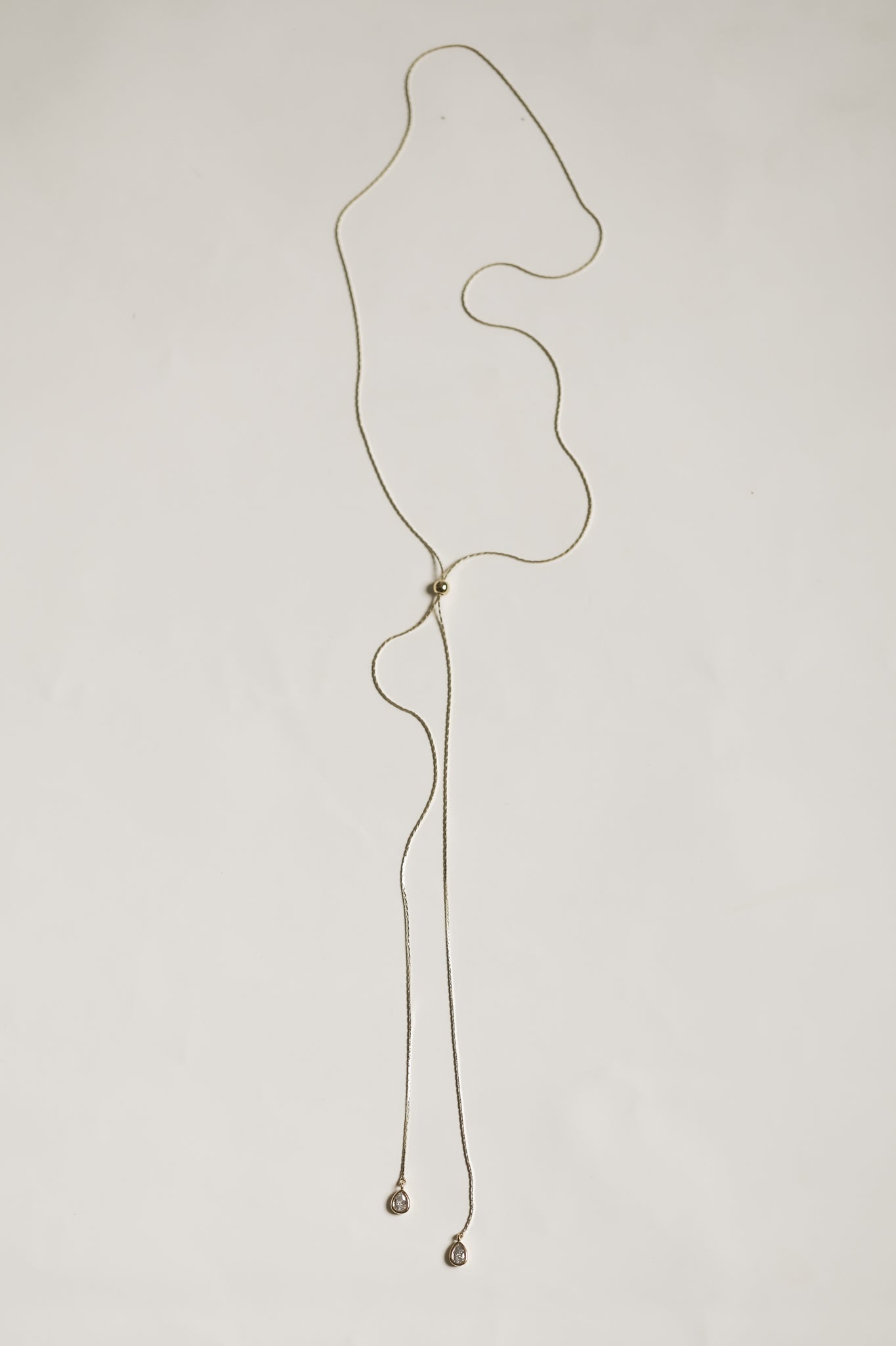 Bezel Crystal Lariat Necklace - Sale