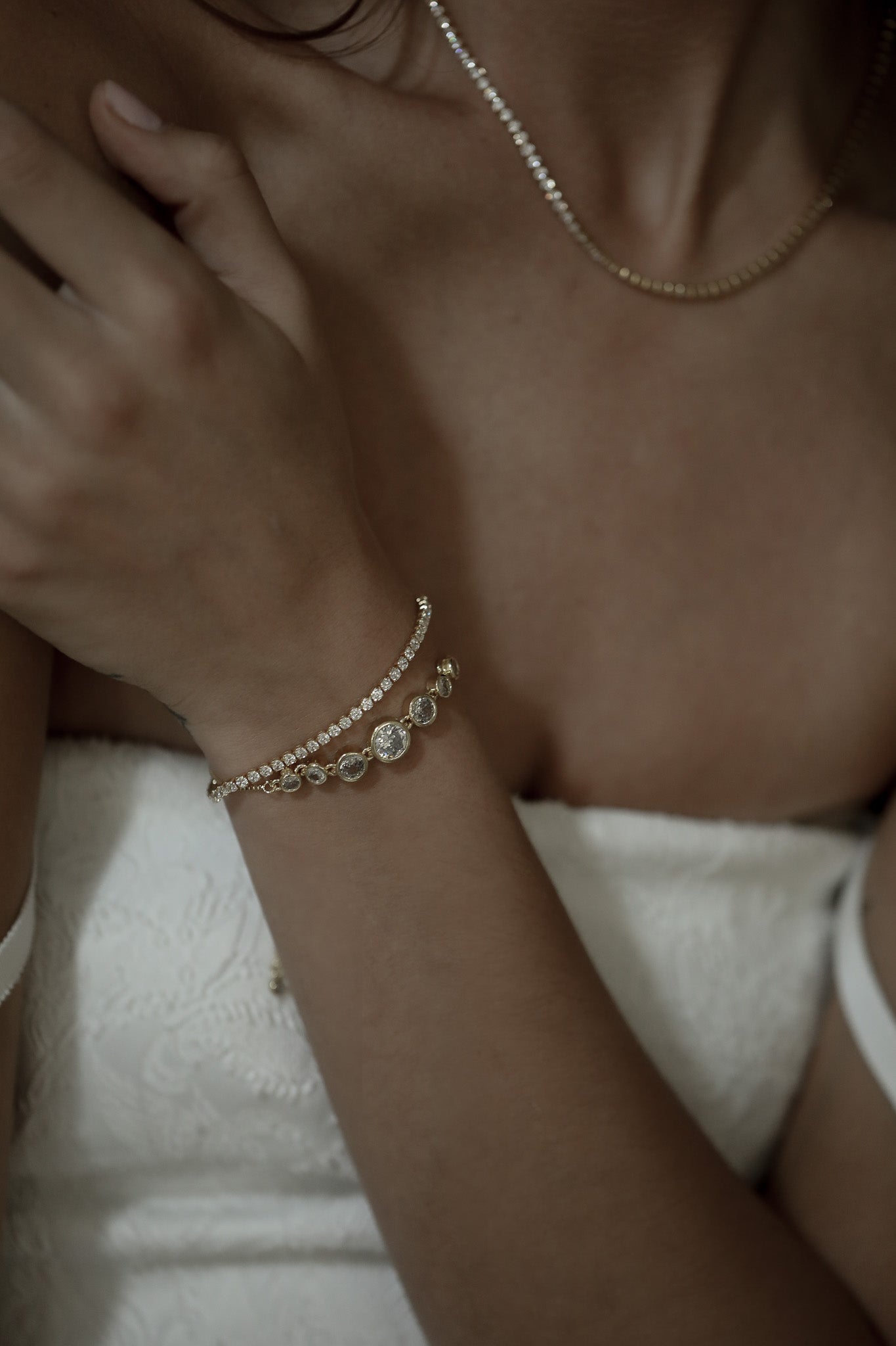 Bezel Gold Bolo Bracelet - Sale