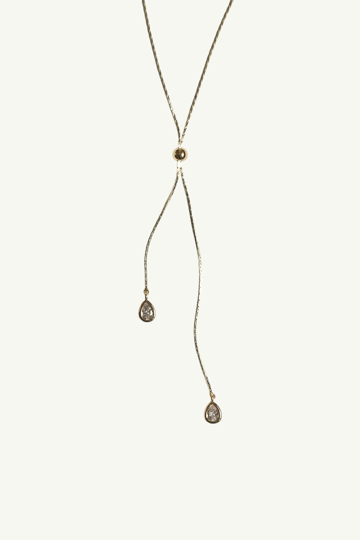 Bezel Crystal Lariat Necklace - Sale