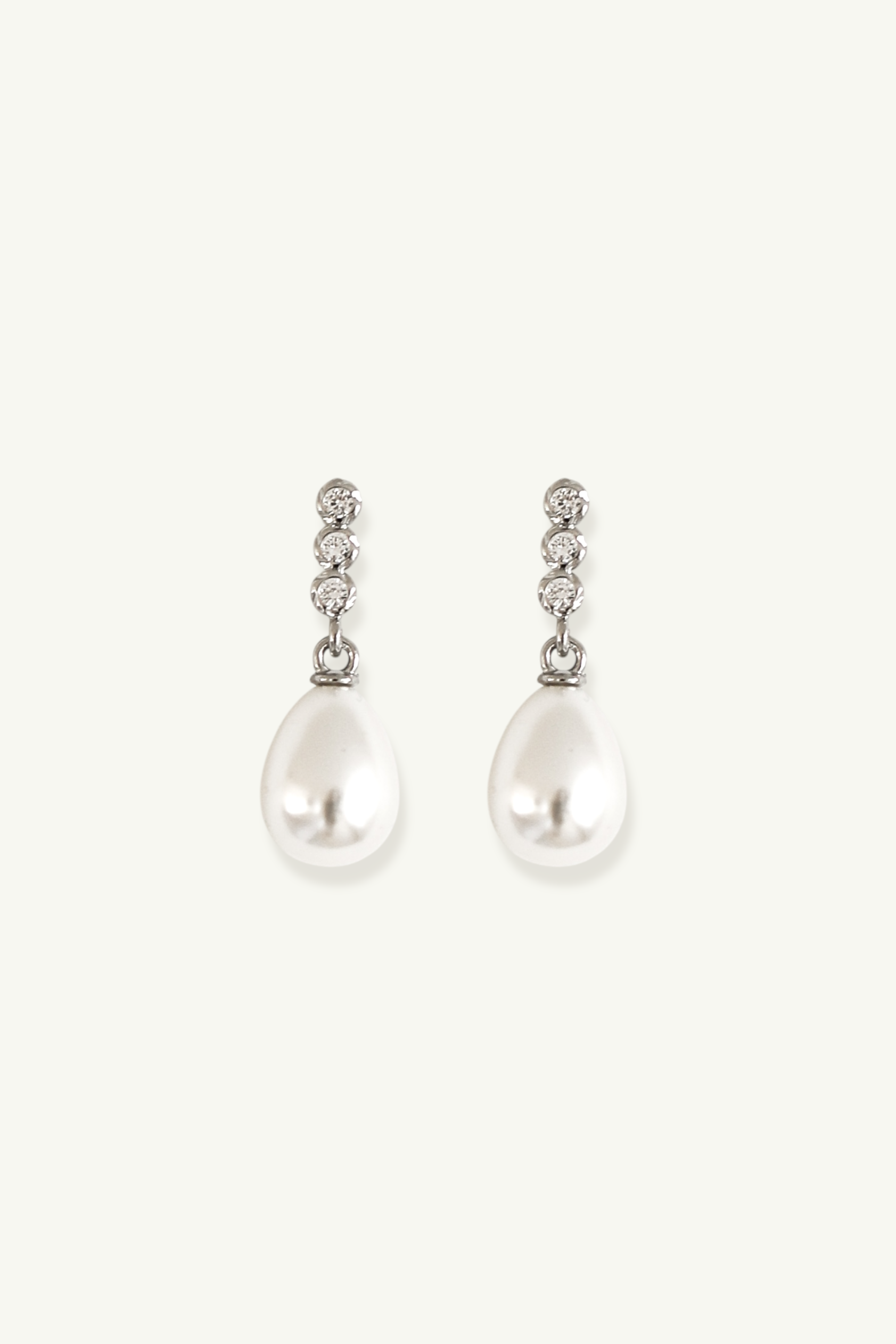 Bezel Line Pearl Drop Earrings - Sale