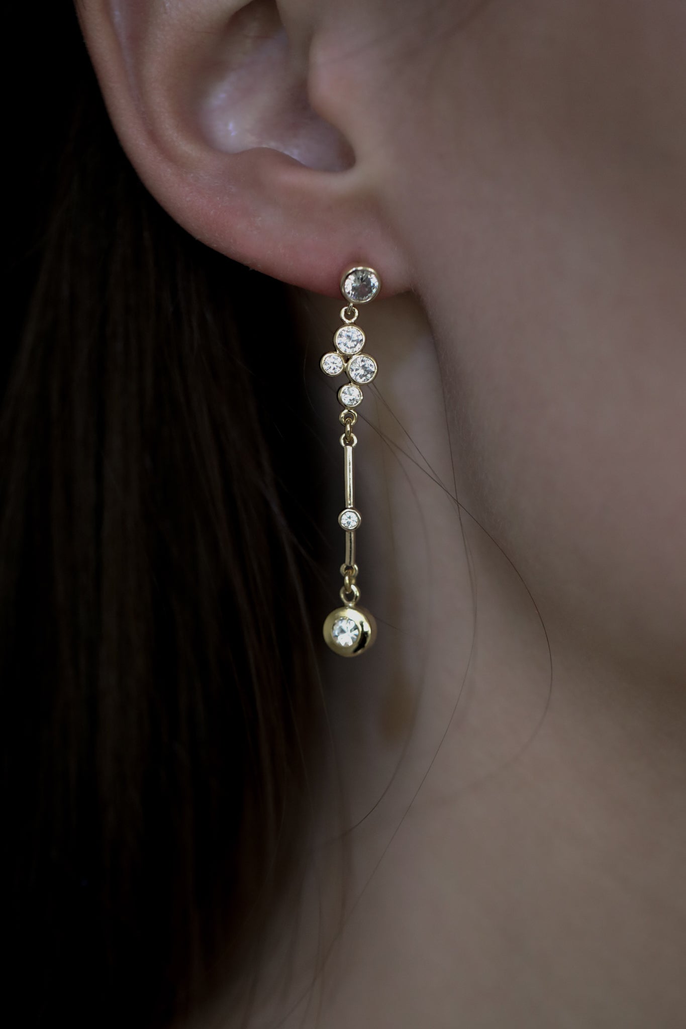 Bezel Cluster Tier Earrings - Sale