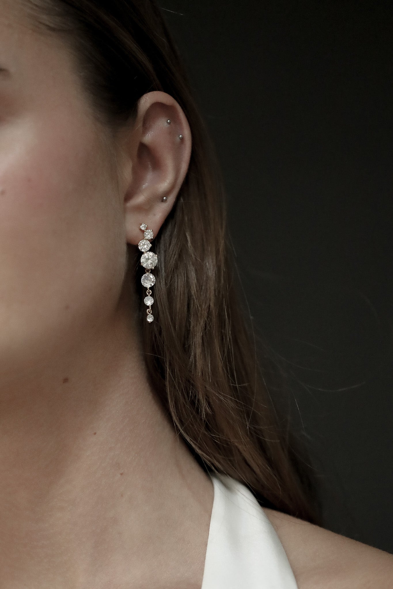 Crystal Cluster Drop Earrings - Sale