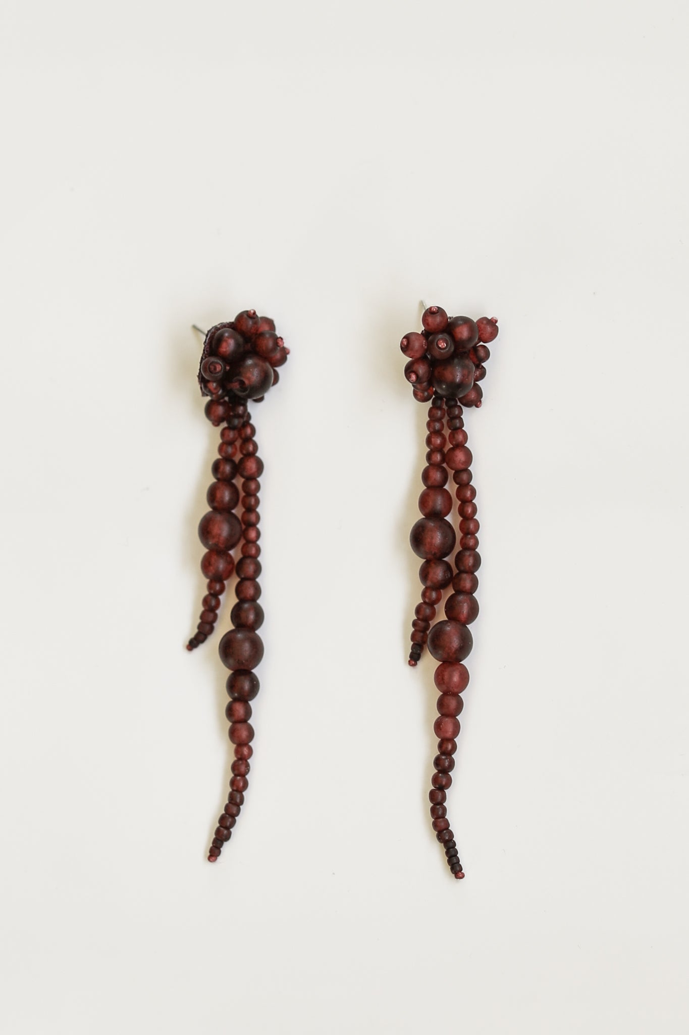 Matte Beaded Drew Strands - Burgundy