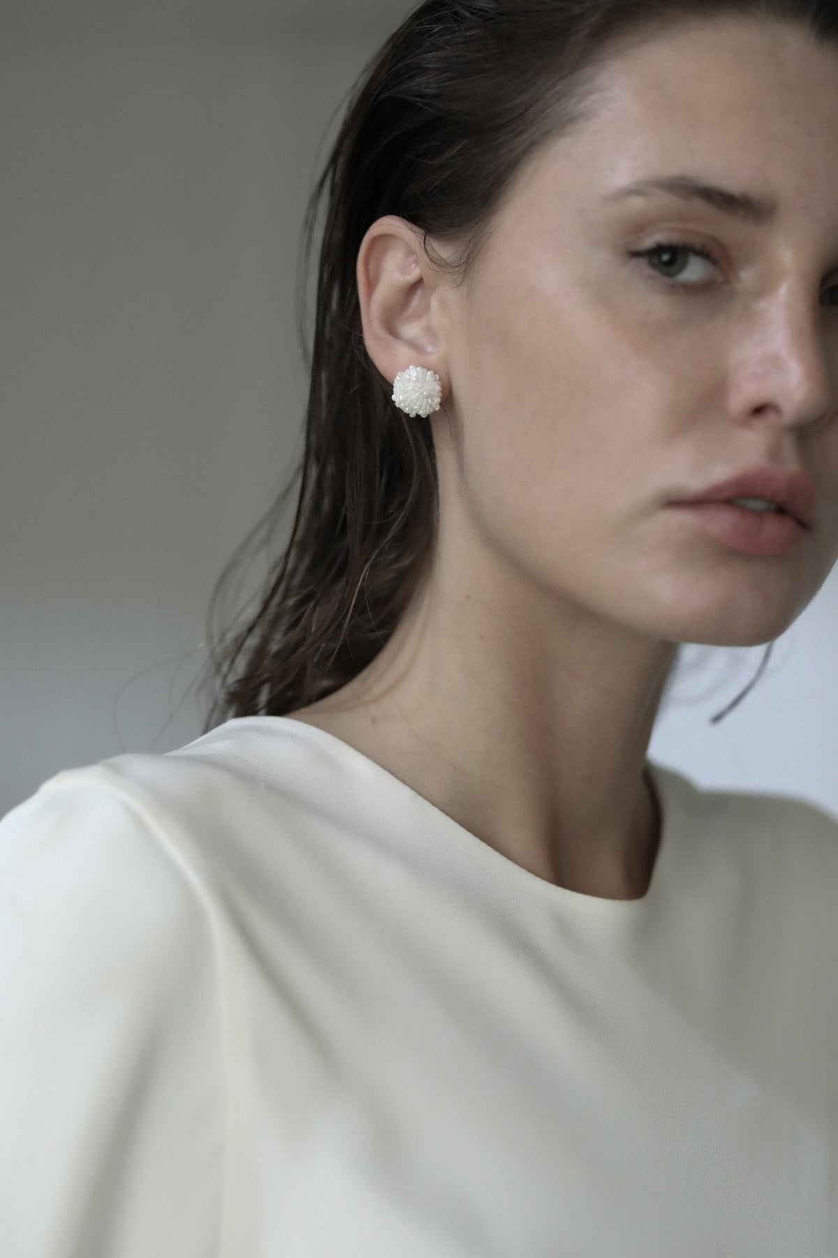 Celine Pearl Stud Earrings | Bridal Pearl Stud Earrings | A.B. ELLIE