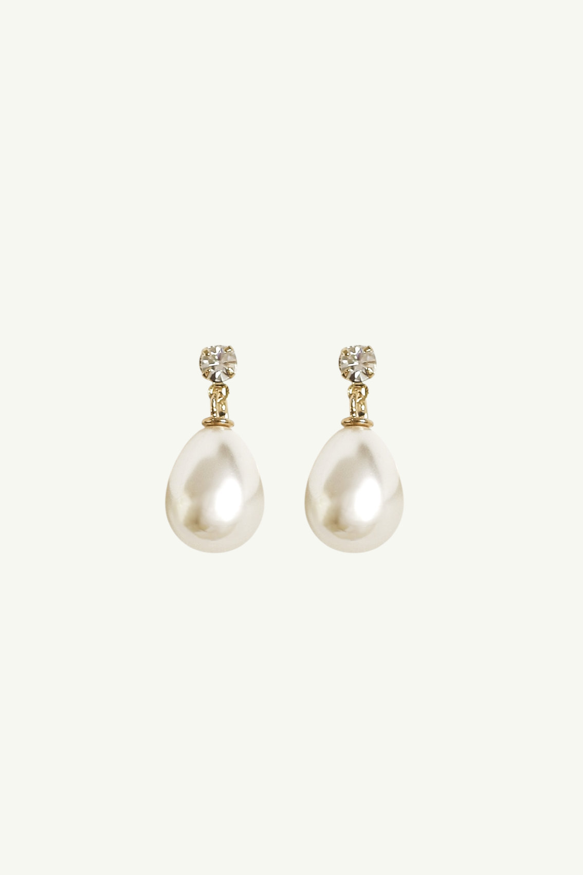 Clip On Micro Crystal Pearl Drop Earrings - Sale