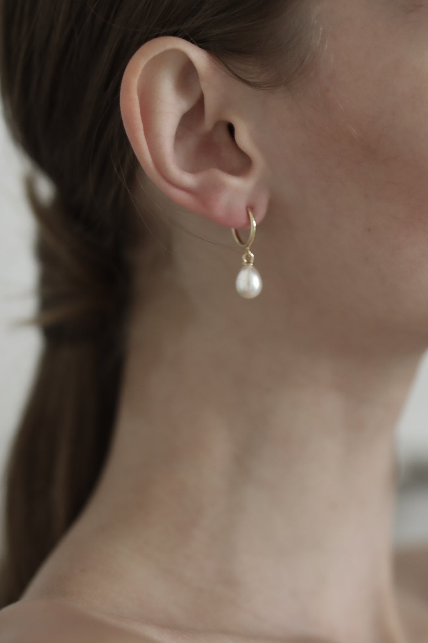 Clip On Pearl Hoop Earrings - Sale
