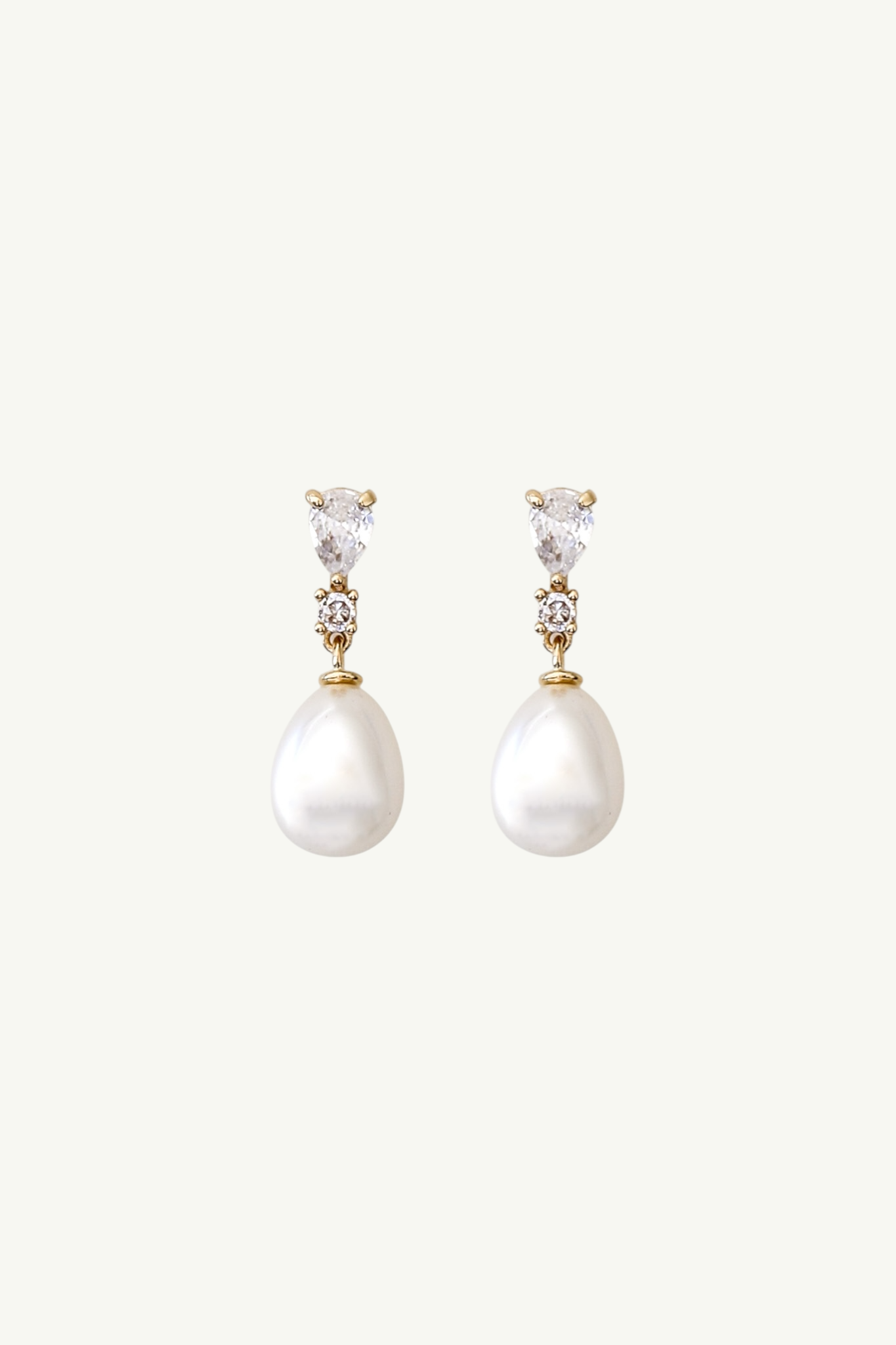 Crystal Stacked Pearl Drop Earrings