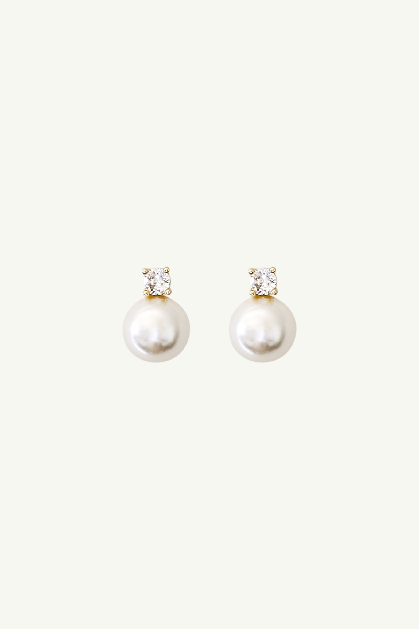 Crystal Pearl Stud Earrings - Sale