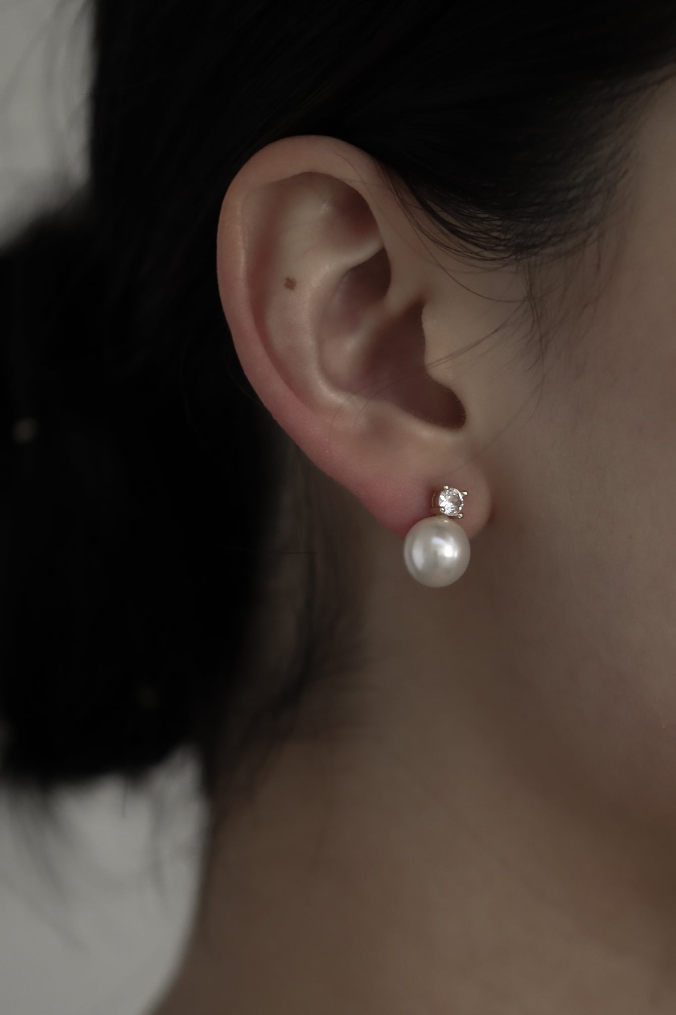 Crystal Pearl Stud Earrings - Sale