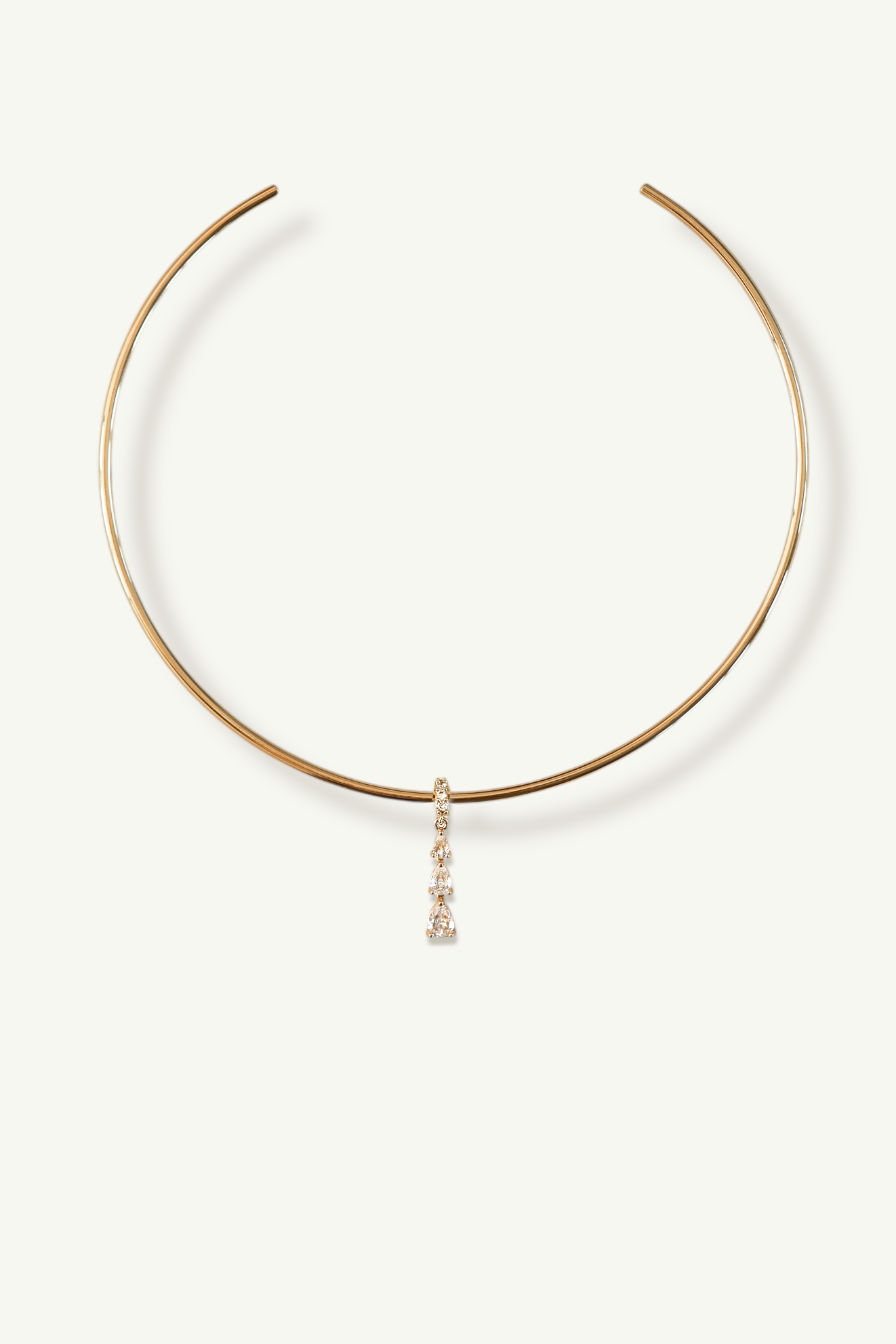 Crystal Pendant Gold Choker Necklace - Sale