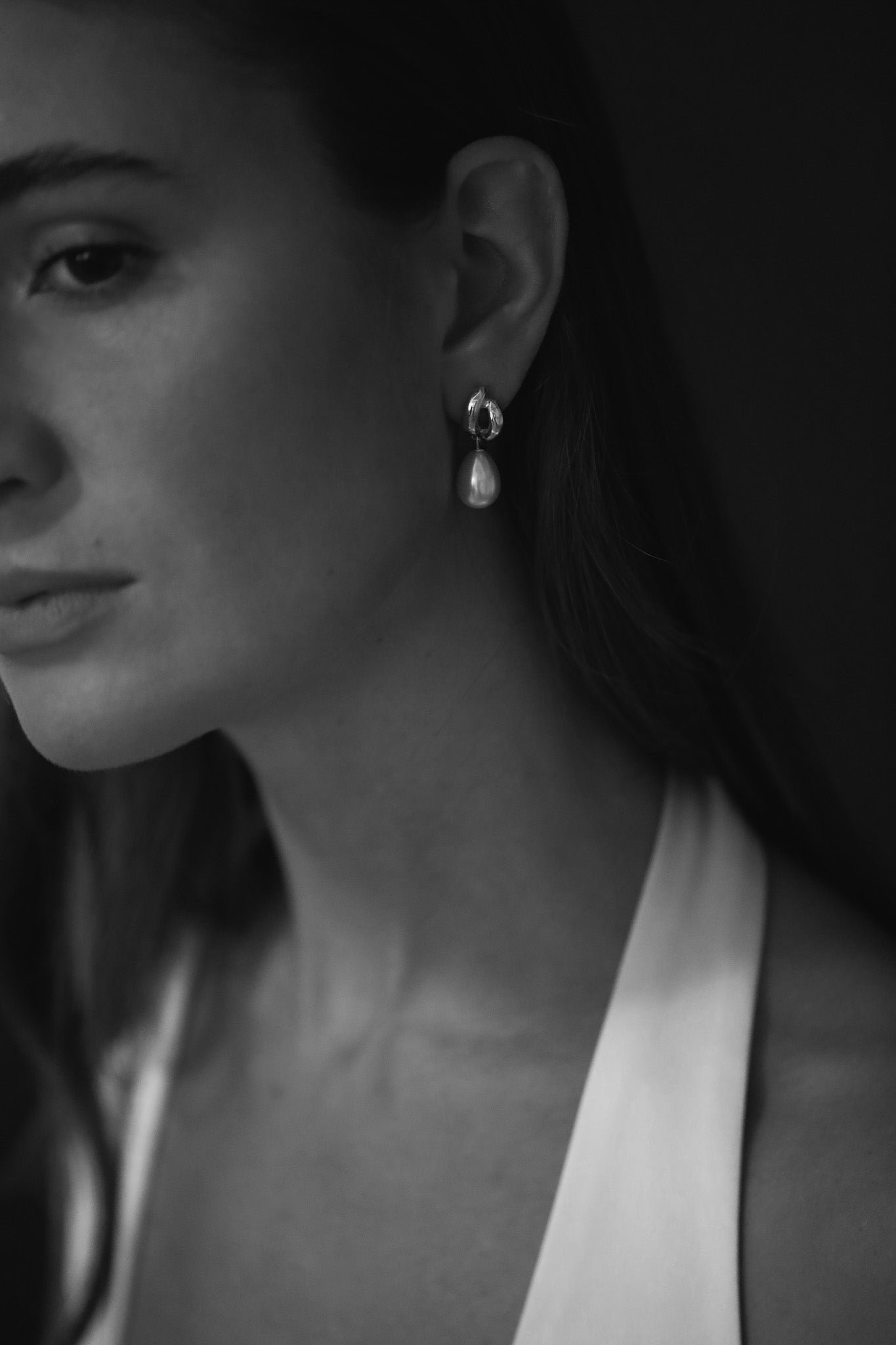 Double Orb Pearl Drop Earrings - Sale