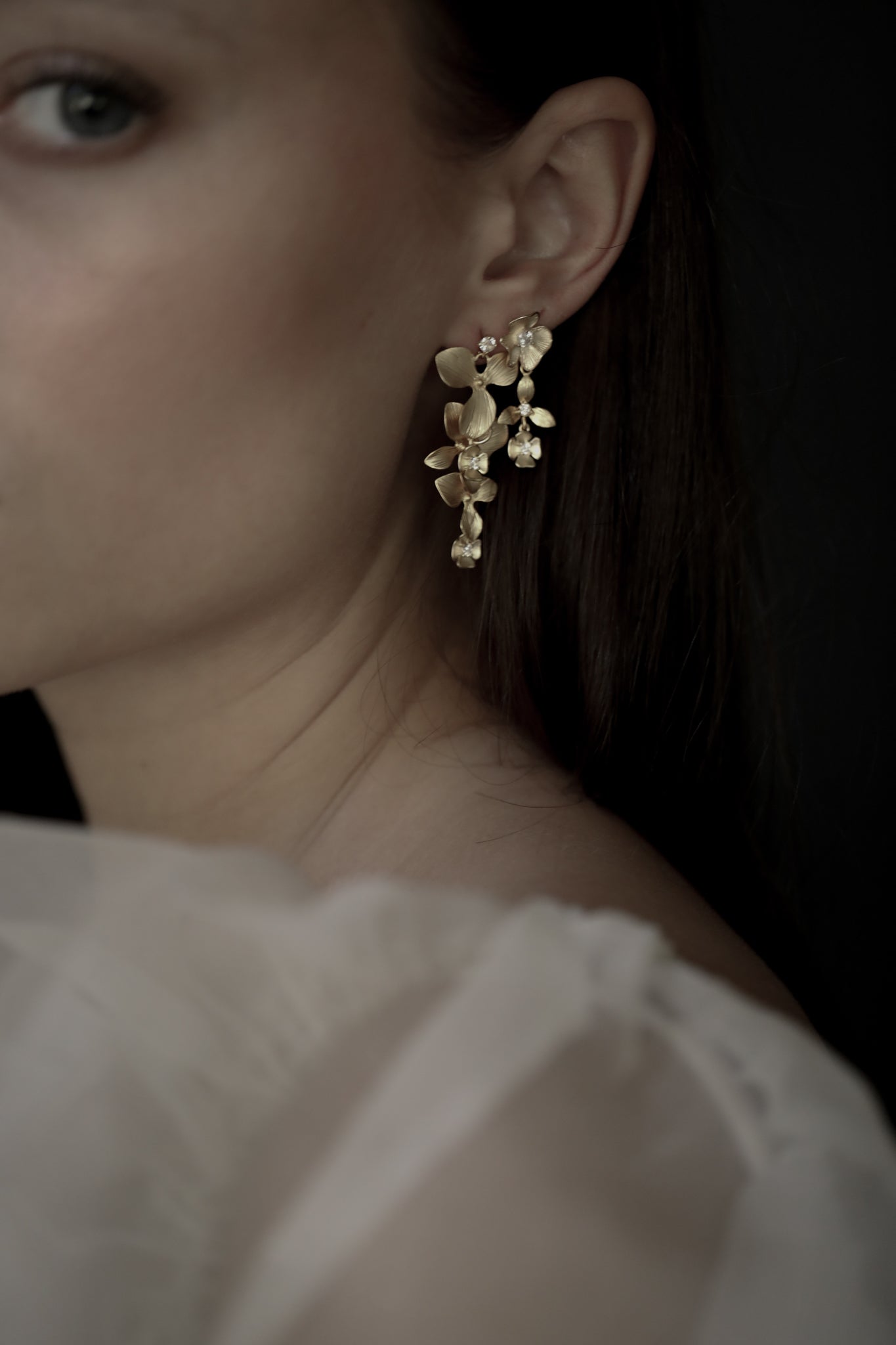 Floral Cascading Drop Earrings - Sale