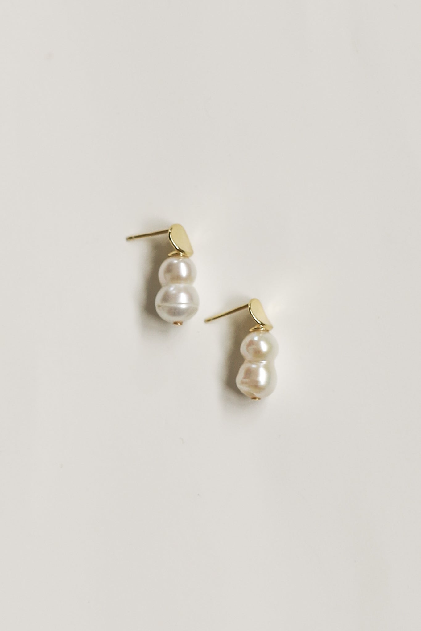 Micro Freshwater Pearl Stacked Drop Earrings - Sale